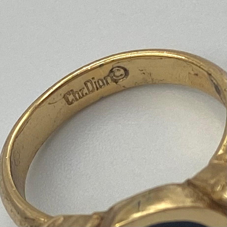 Dior CDロゴ ラインストーン リング