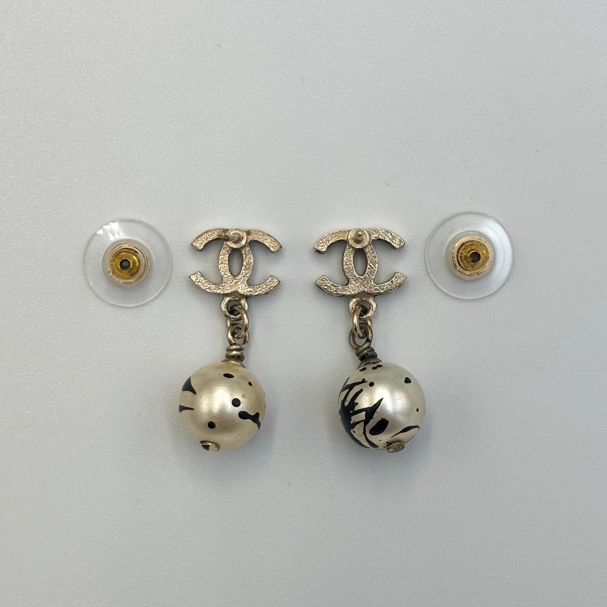CHANEL ココマーク フェイクパール ピアス GP