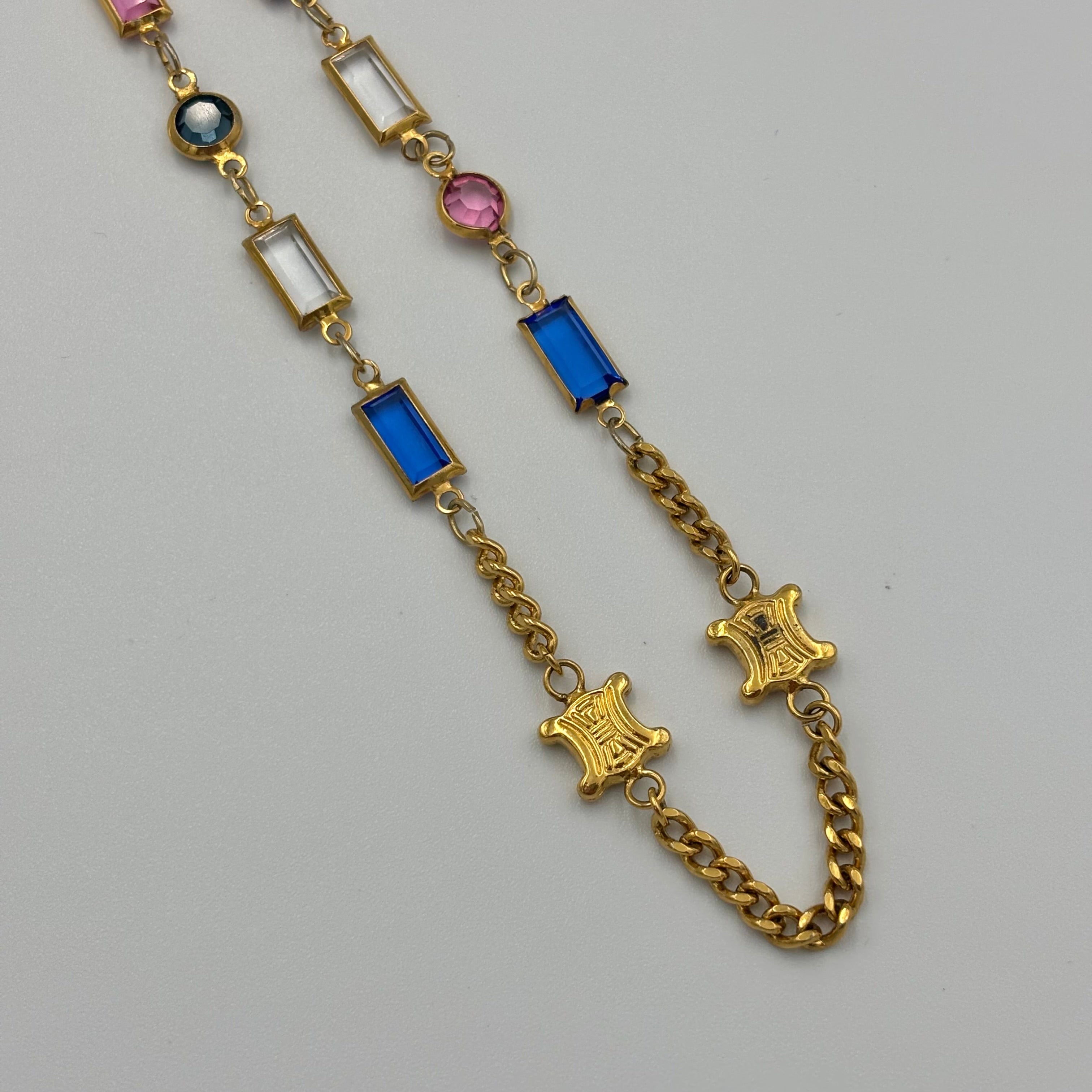 CELINE ブラゾン カラーストーン 喜平 ネックレス