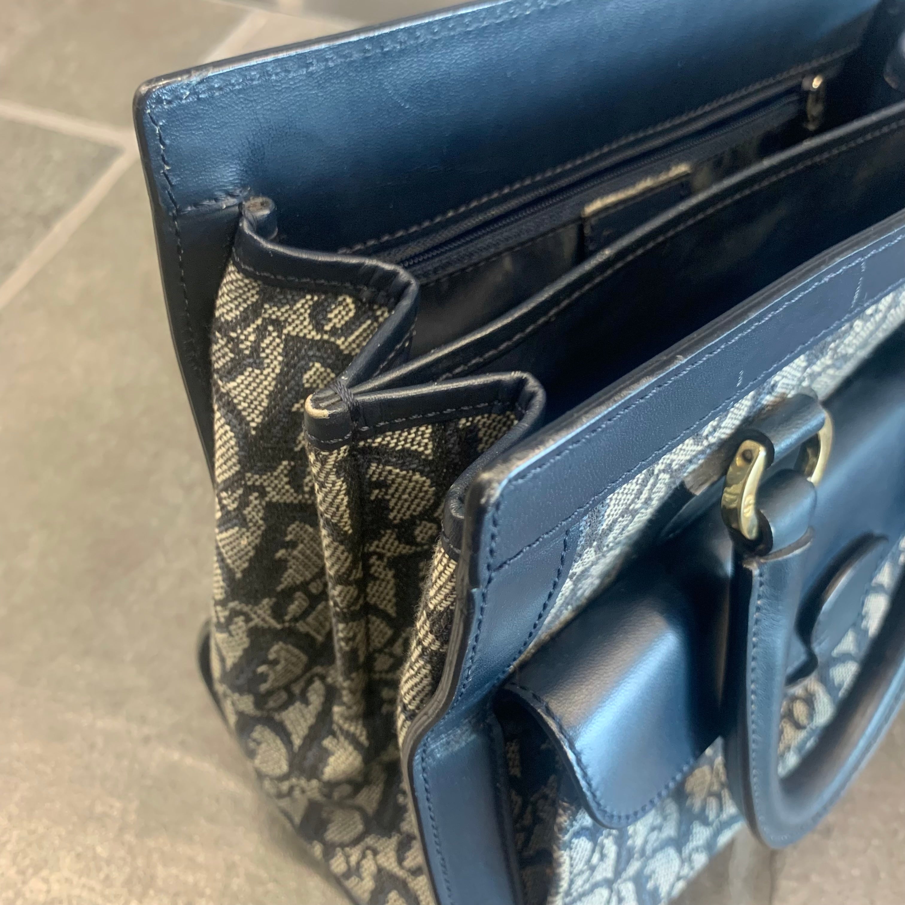 Dior トロッター キャンバス/レザー ハンドバッグ