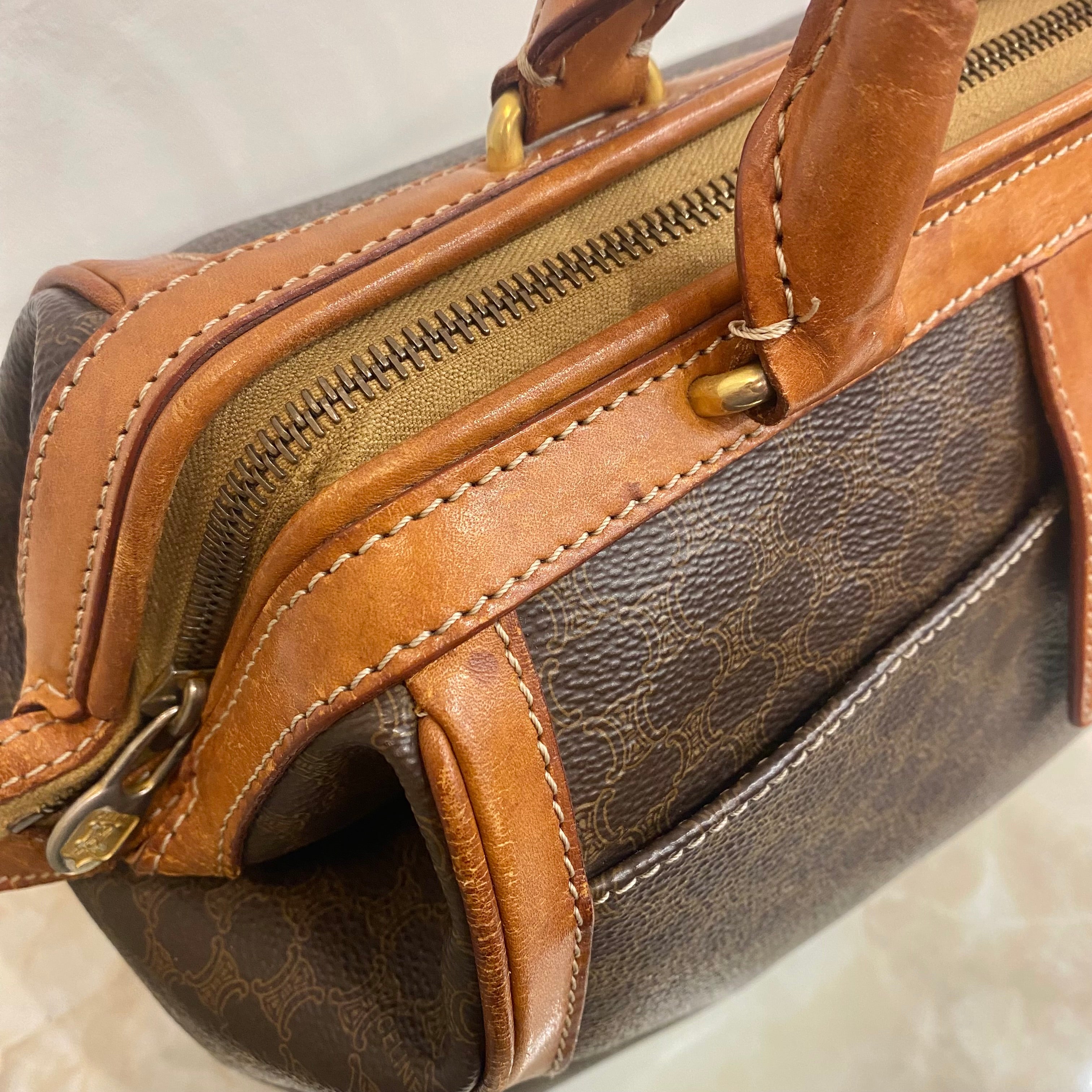 CELINE マカダム ハンドバッグ