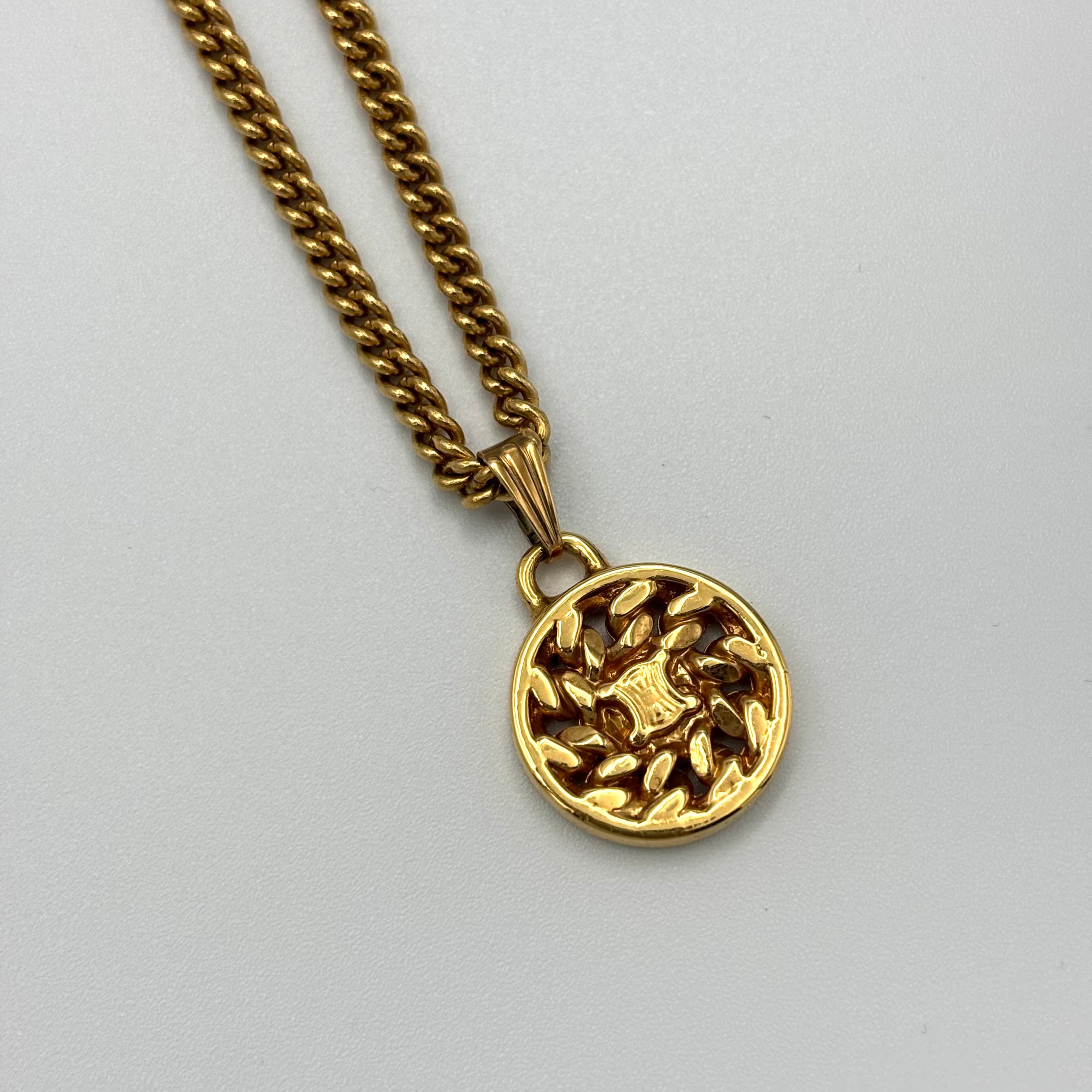 CELINE マカダム ラウンド 喜平 チェーンネックレス