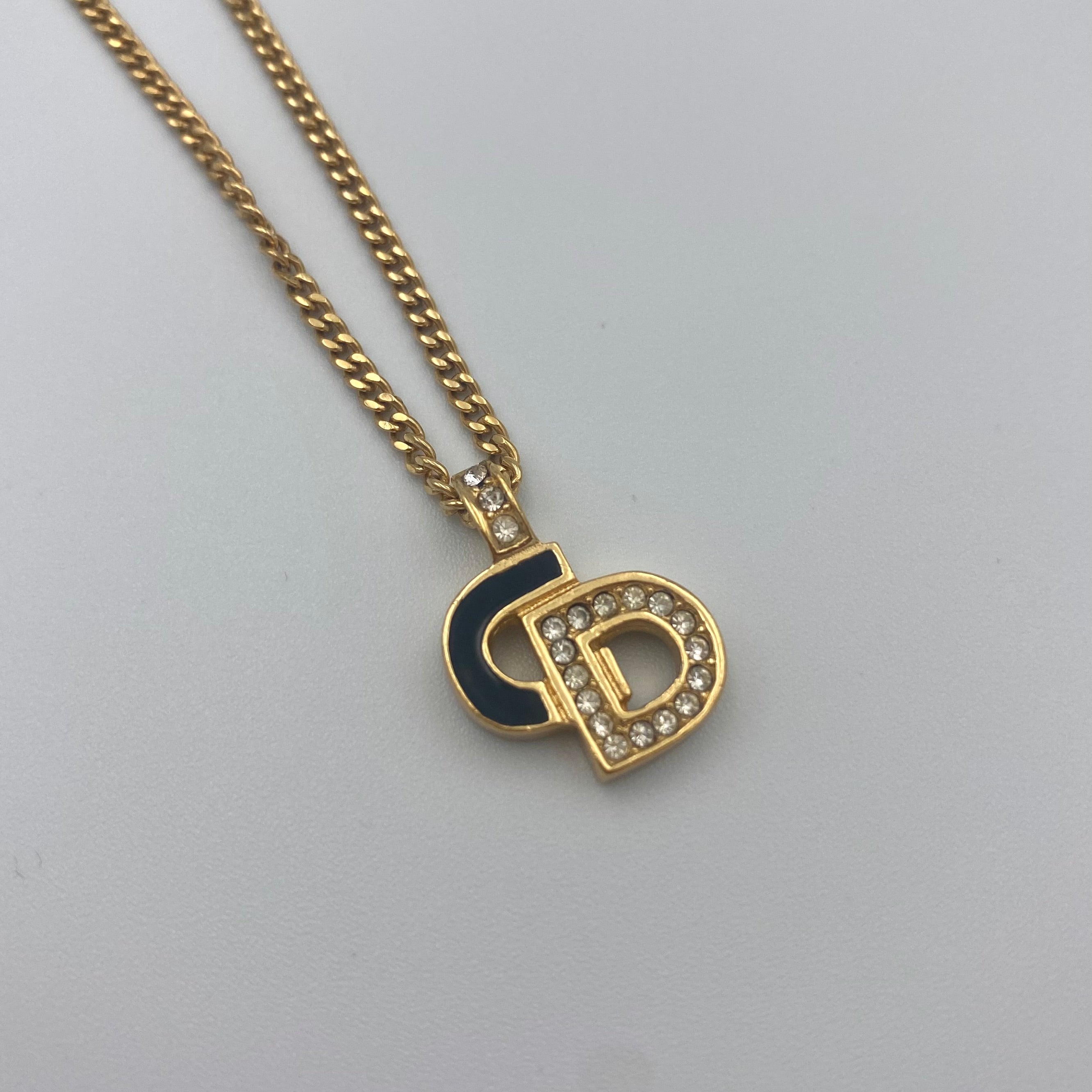 Dior CDロゴ ラインストーン 喜平 ネックレス