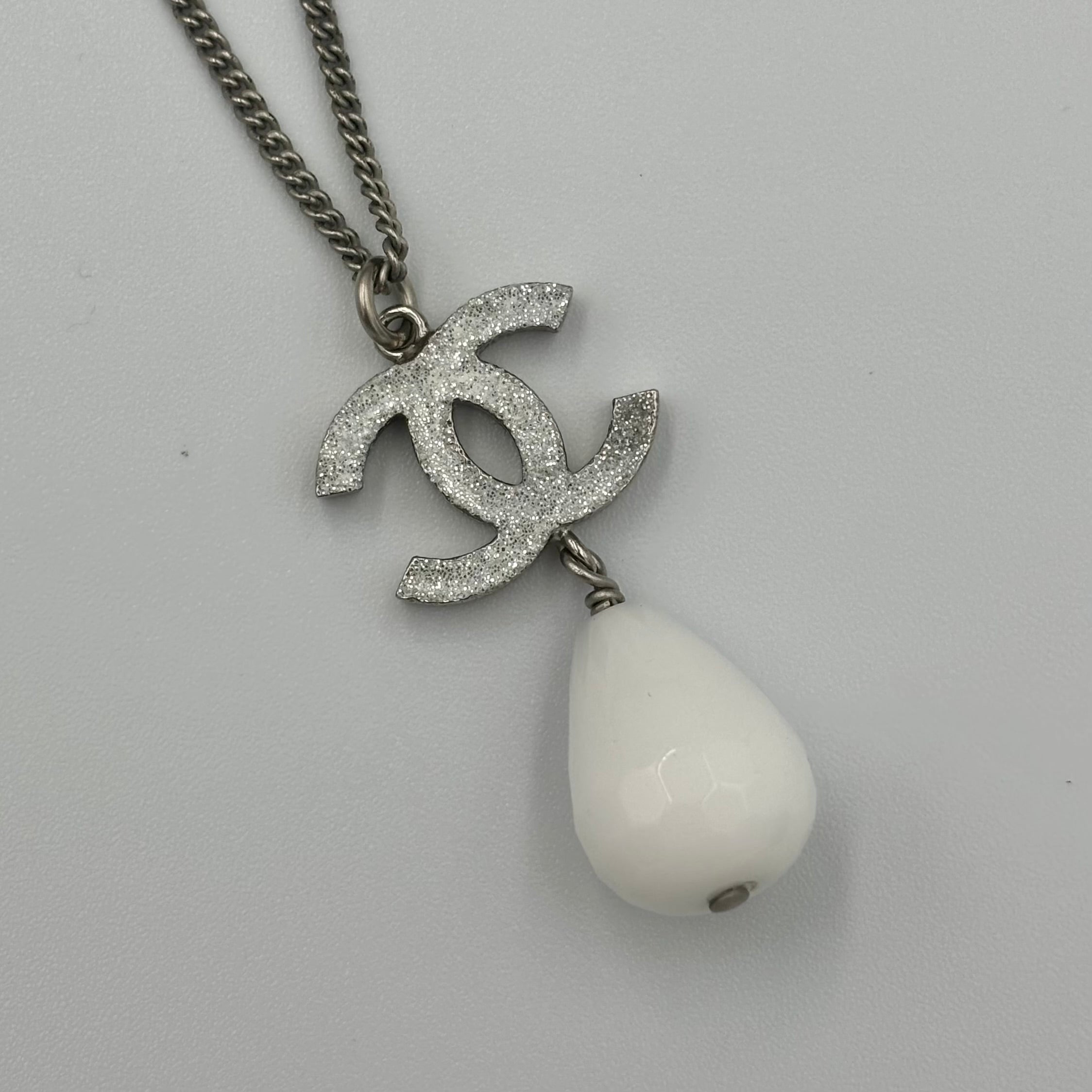 CHANEL ココマーク ティアドロップ ストーン ネックレス