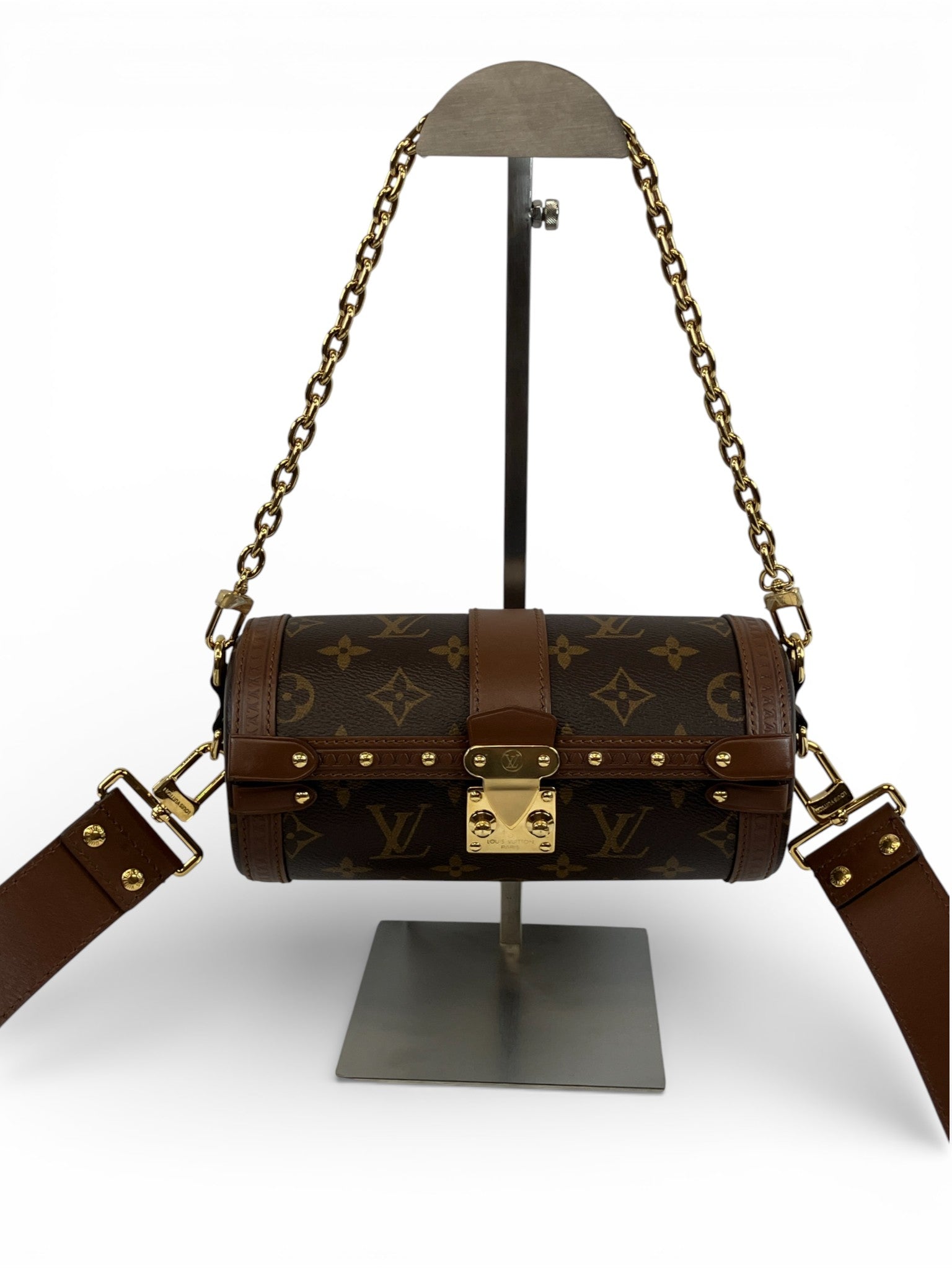 LOUIS VUITTON パピヨン トランク ショルダーバッグ 2WAY PVCコーティング モノグラム M57835