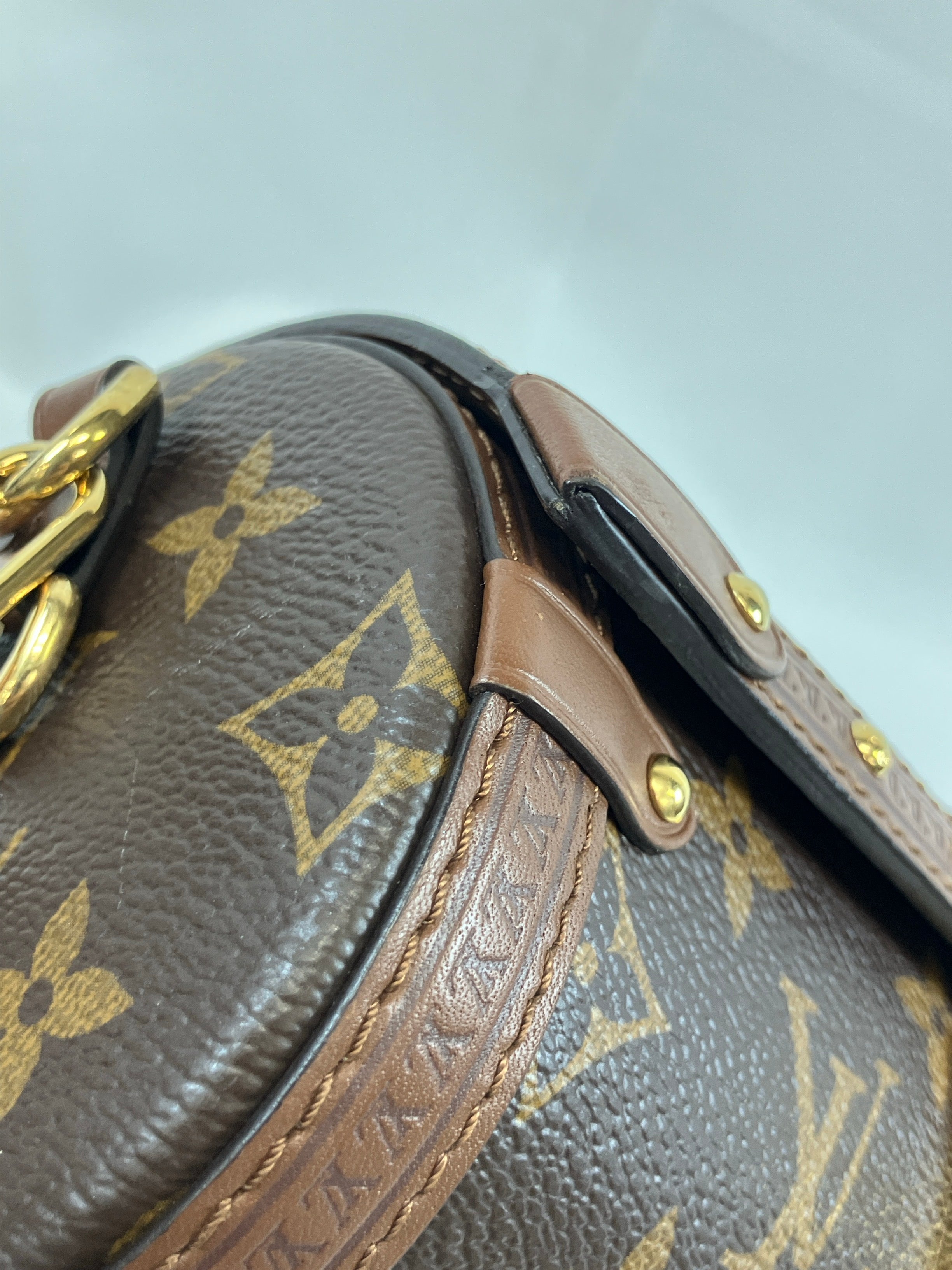 LOUIS VUITTON パピヨン トランク ショルダーバッグ 2WAY PVCコーティング モノグラム M57835