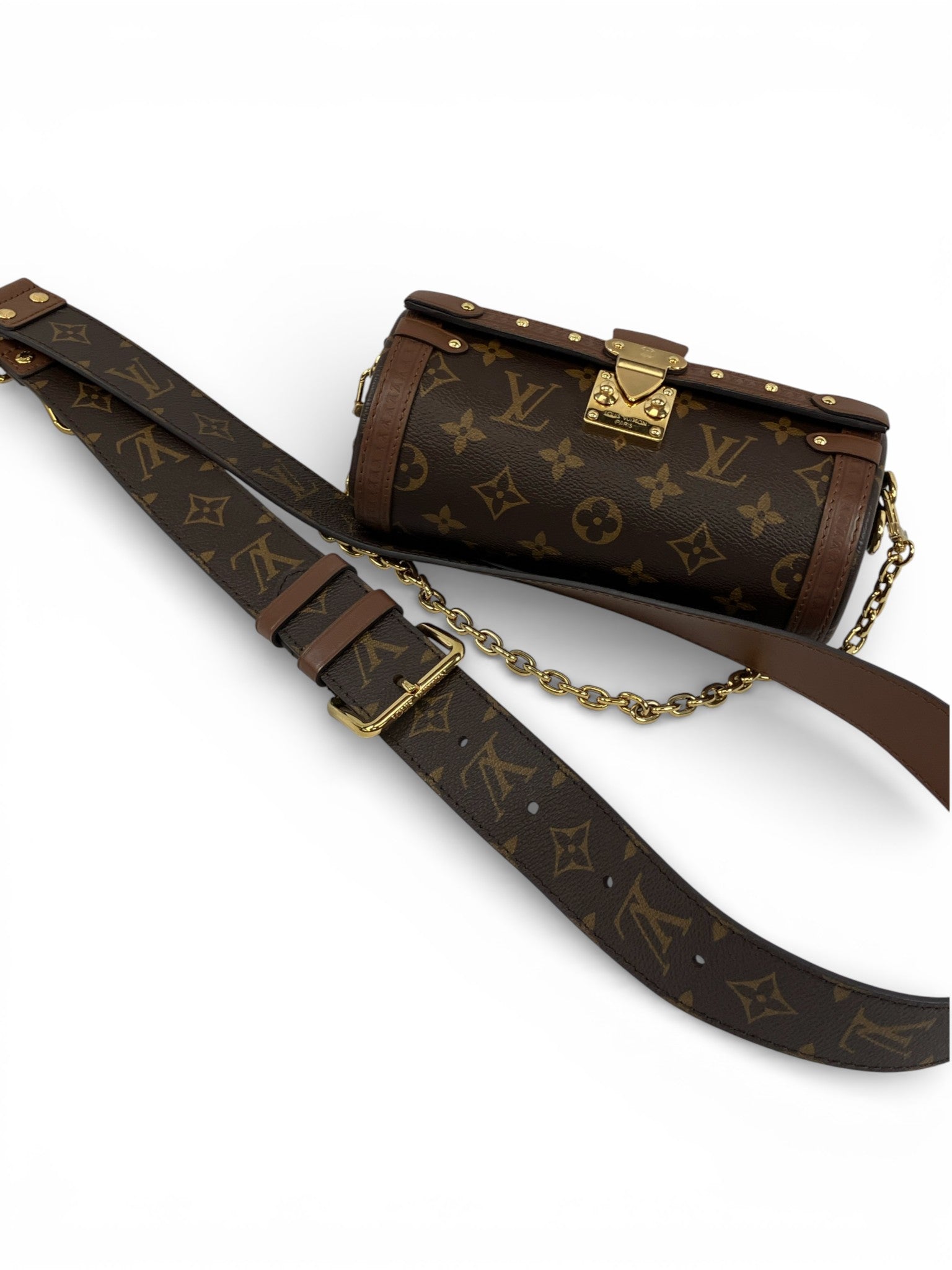 LOUIS VUITTON パピヨン トランク ショルダーバッグ 2WAY PVCコーティング モノグラム M57835
