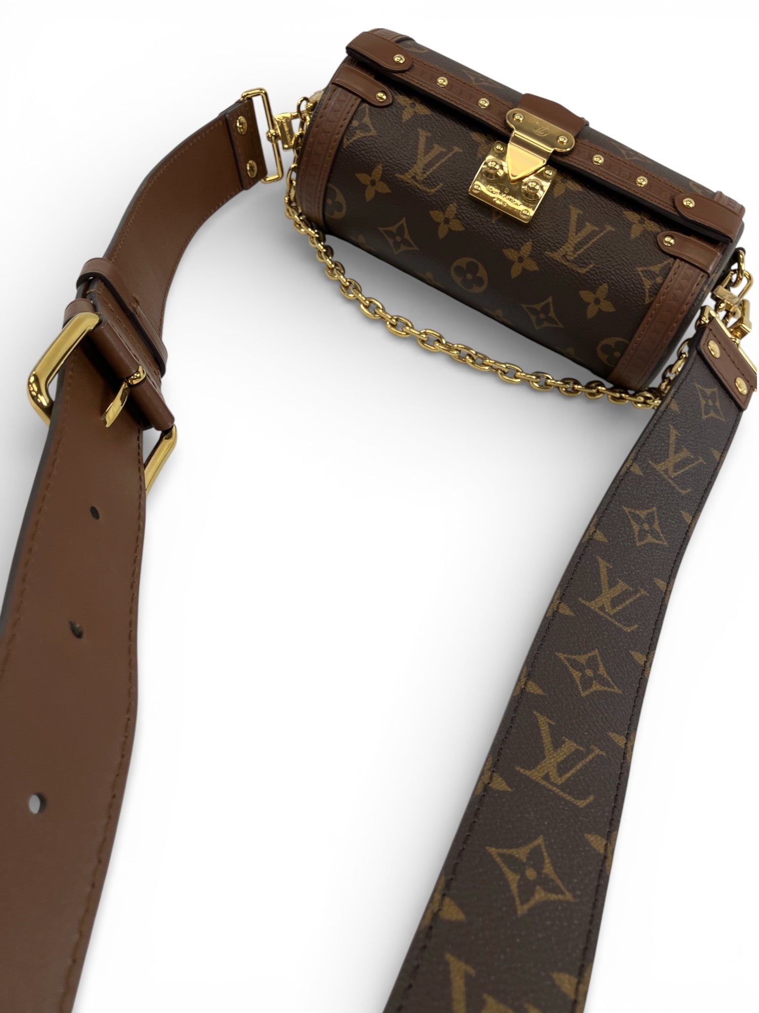 LOUIS VUITTON パピヨン トランク ショルダーバッグ 2WAY PVCコーティング モノグラム M57835