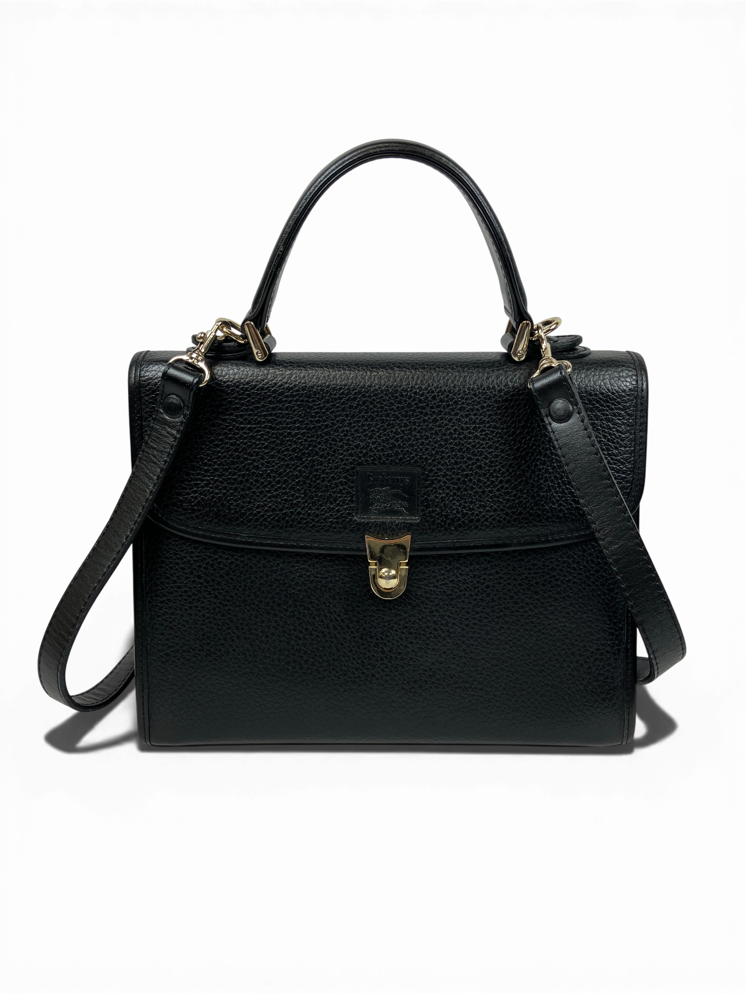 【美品】Burberry オールレザー 2way ビジネスバッグ ノバチェック BURBERRY（バーバリー） ノバチェック ハンドバッグ キャンバスxレザー