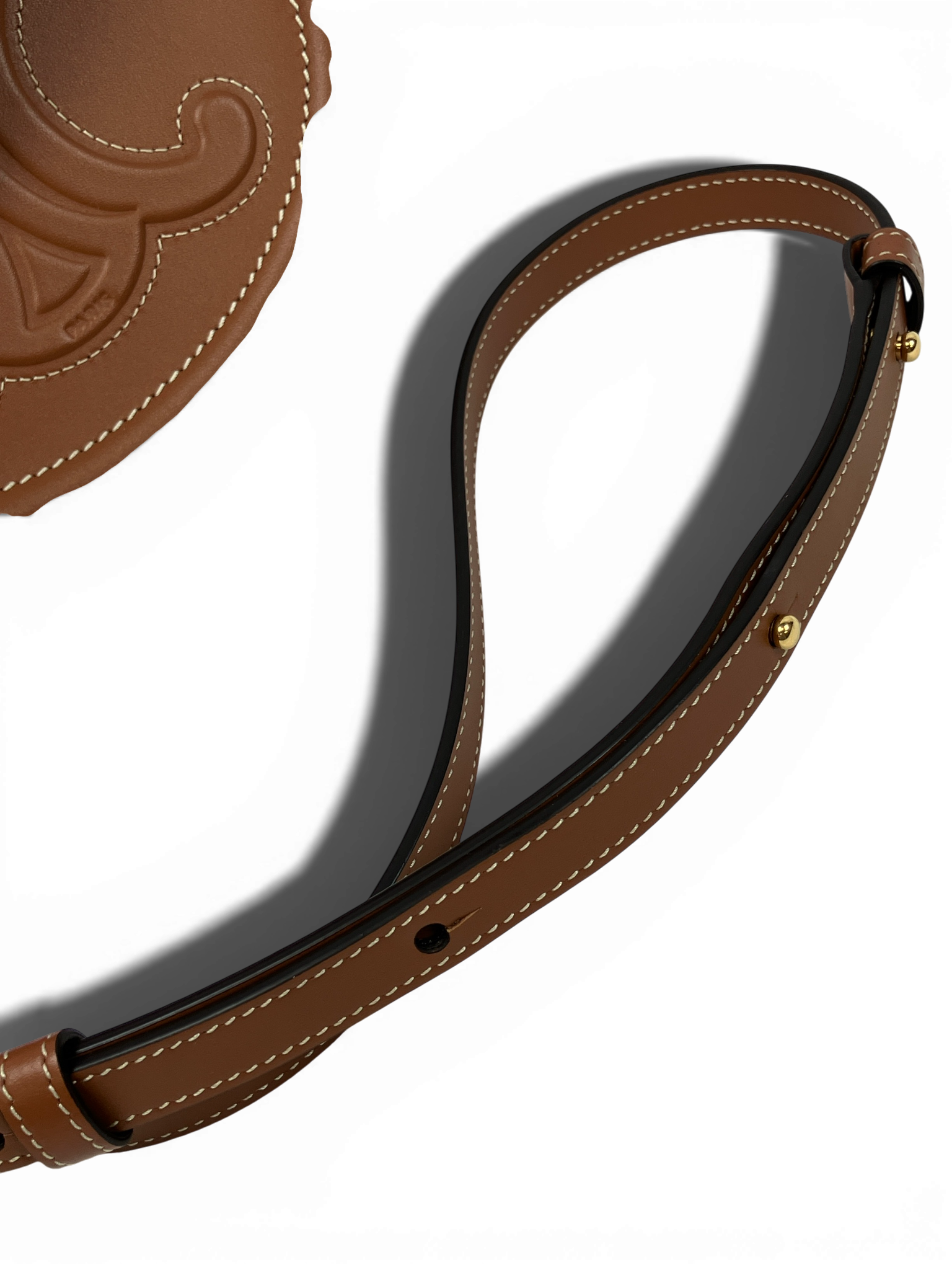 CELINE ショルダーバッグ オーバルパース キュイル トリオンフ タン カーフレザー