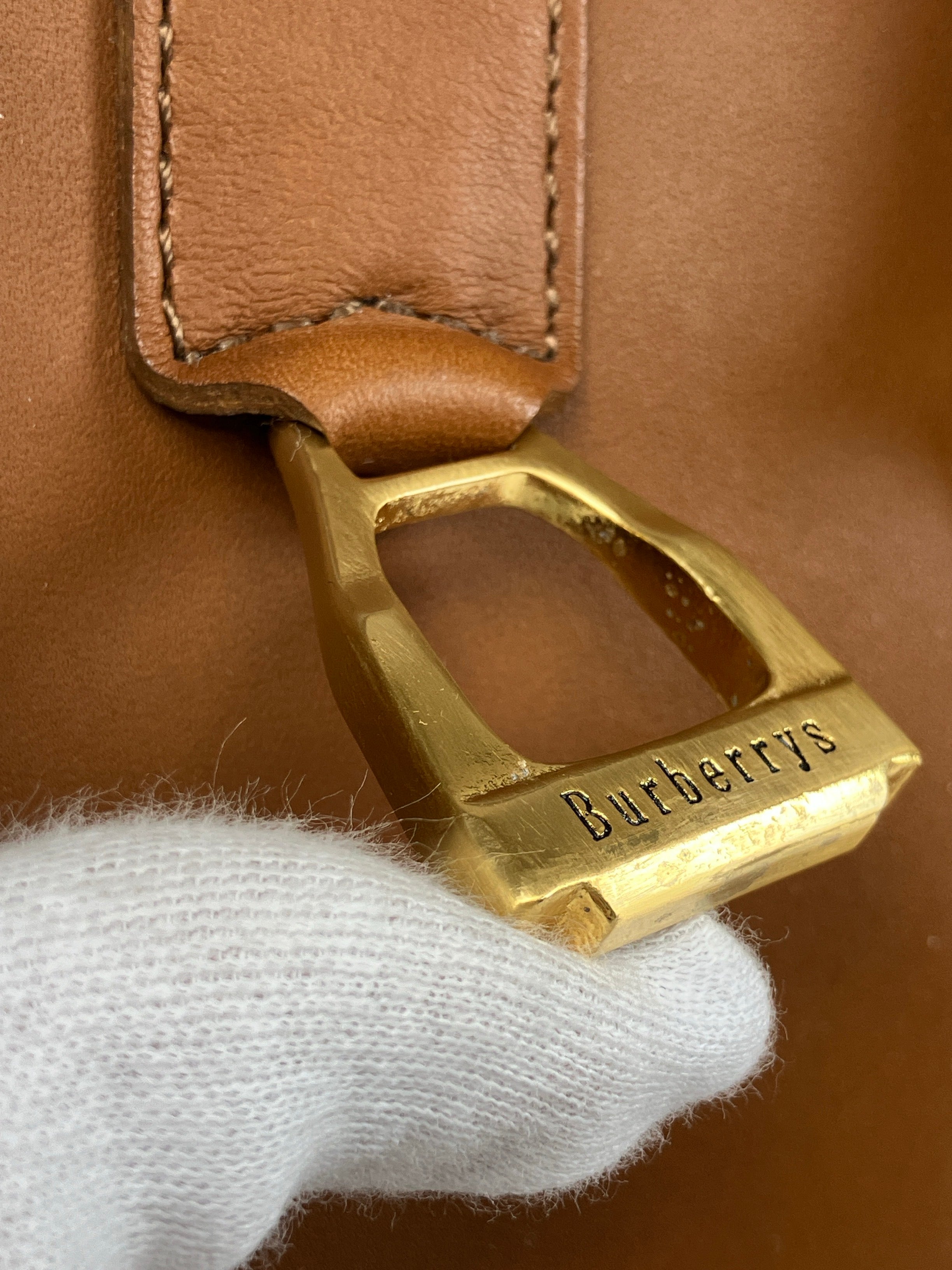 BURBERRY バーバリー ボストンバッグ ハンドバッグ ノバチェック キャメル