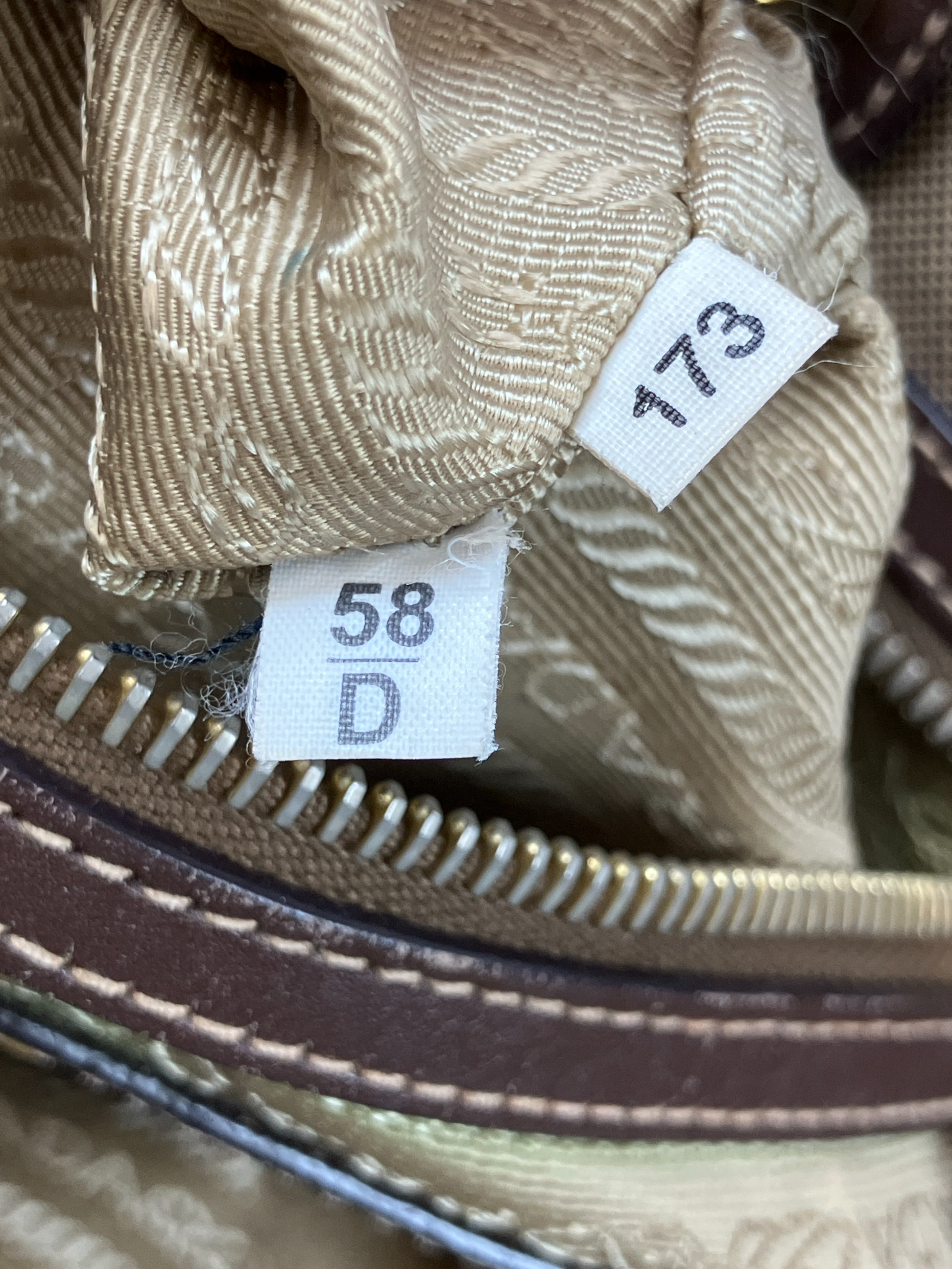 PRADA プラダ ロゴ ジャガード ハンドバッグ トートバッグ リボン ブラウン BN1841