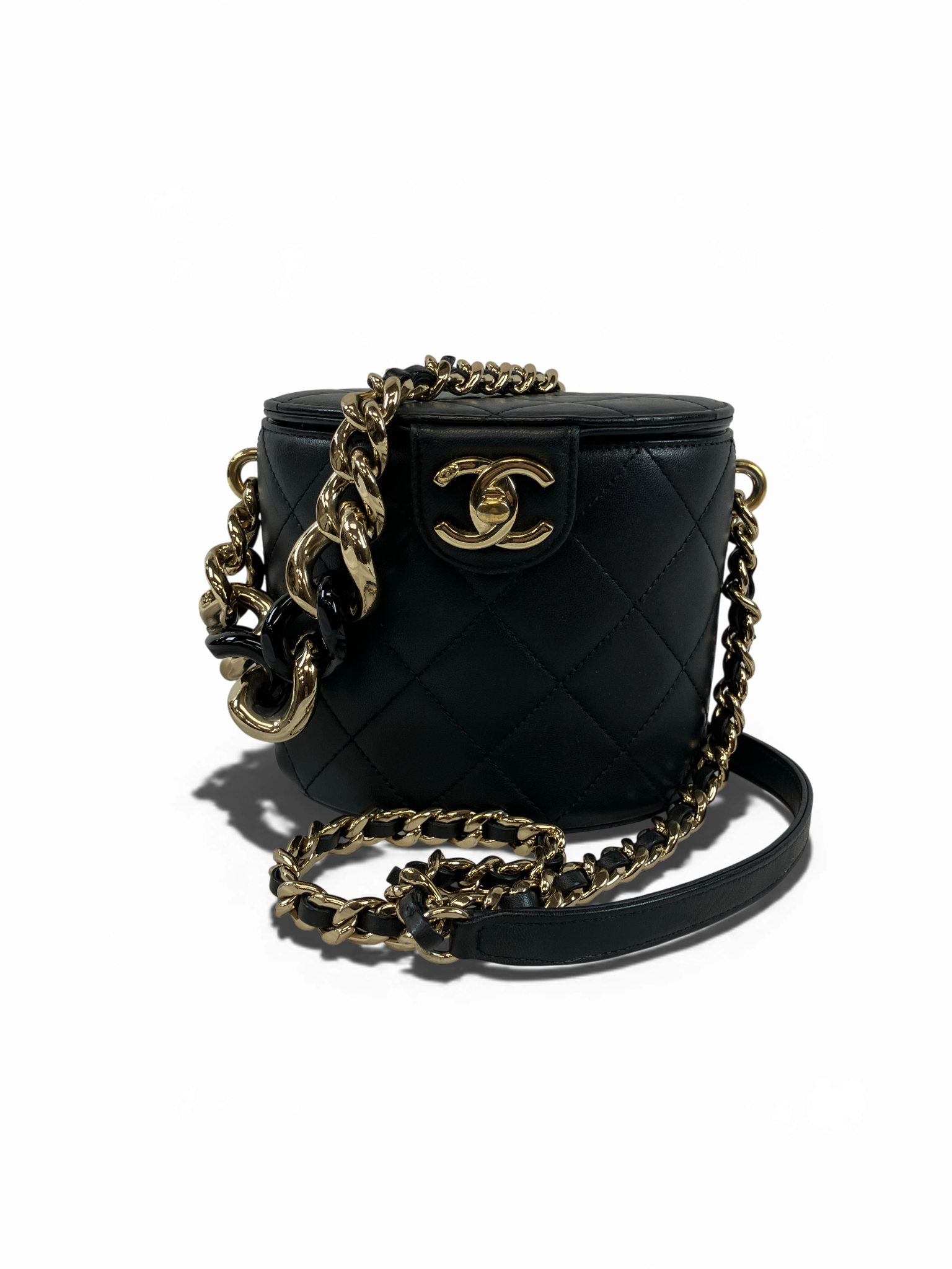 CHANEL シャネル チェーンショルダーバッグ バニティバッグ ラムスキン マトラッセ AS1355