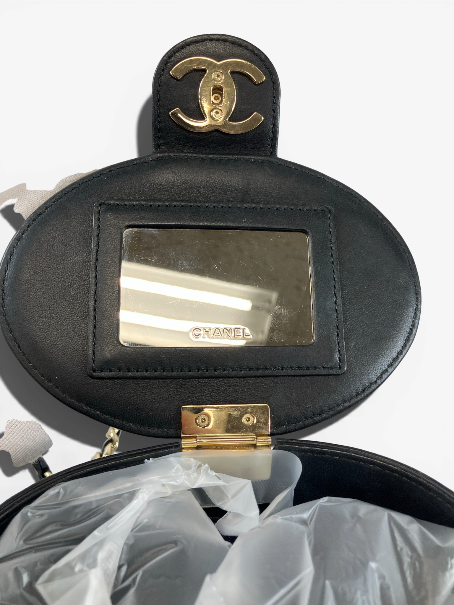 CHANEL シャネル チェーンショルダーバッグ バニティバッグ ラムスキン マトラッセ AS1355