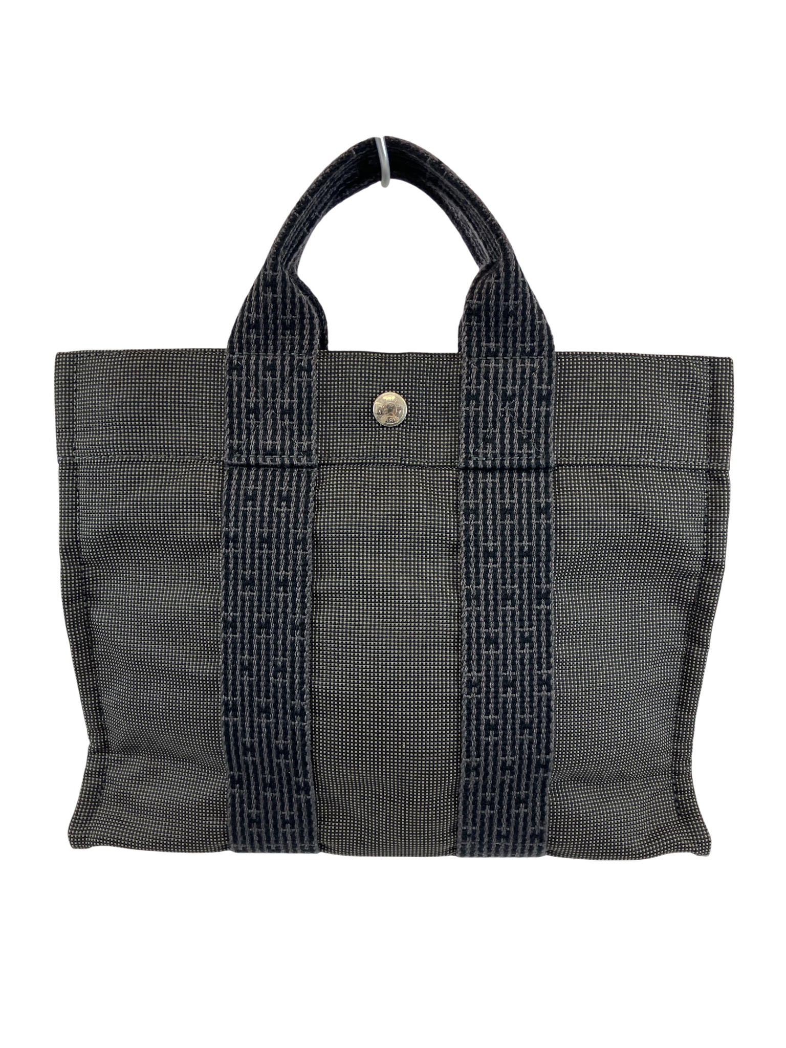HERMES エルメス エールラインPM ハンドバッグ キャンバス グレー