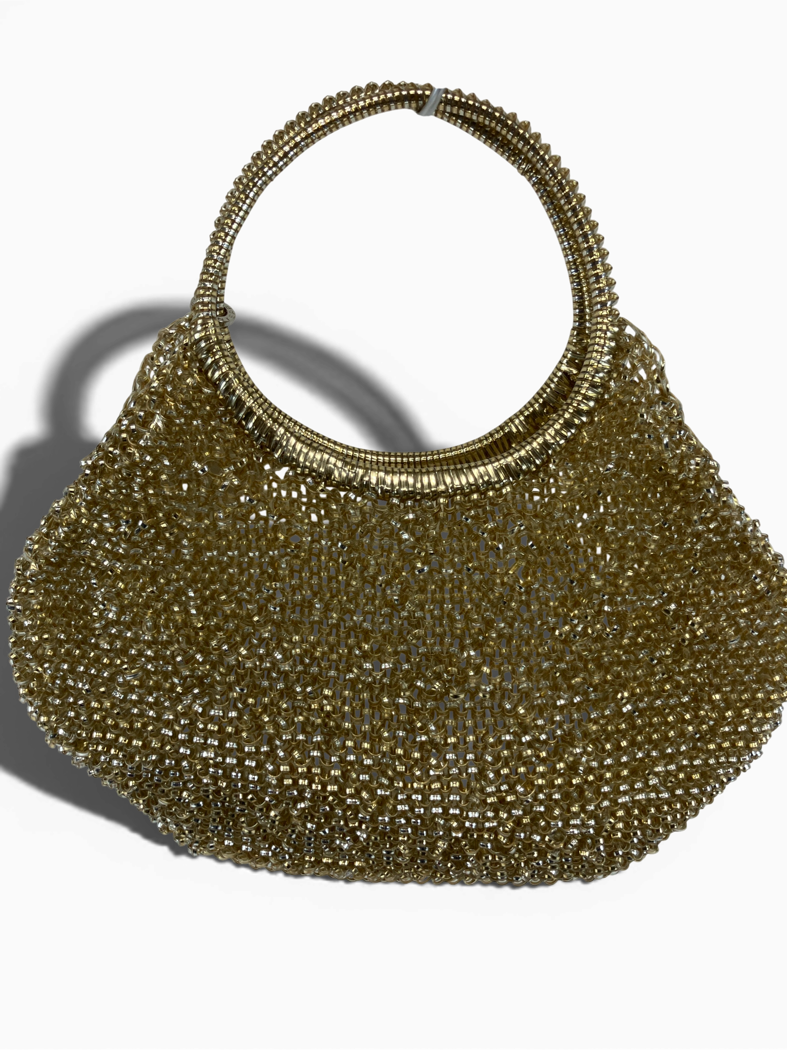 ANTEPRIMA ワイヤーバッグ ハンドバッグ リボン ゴールド パール ラインストーン