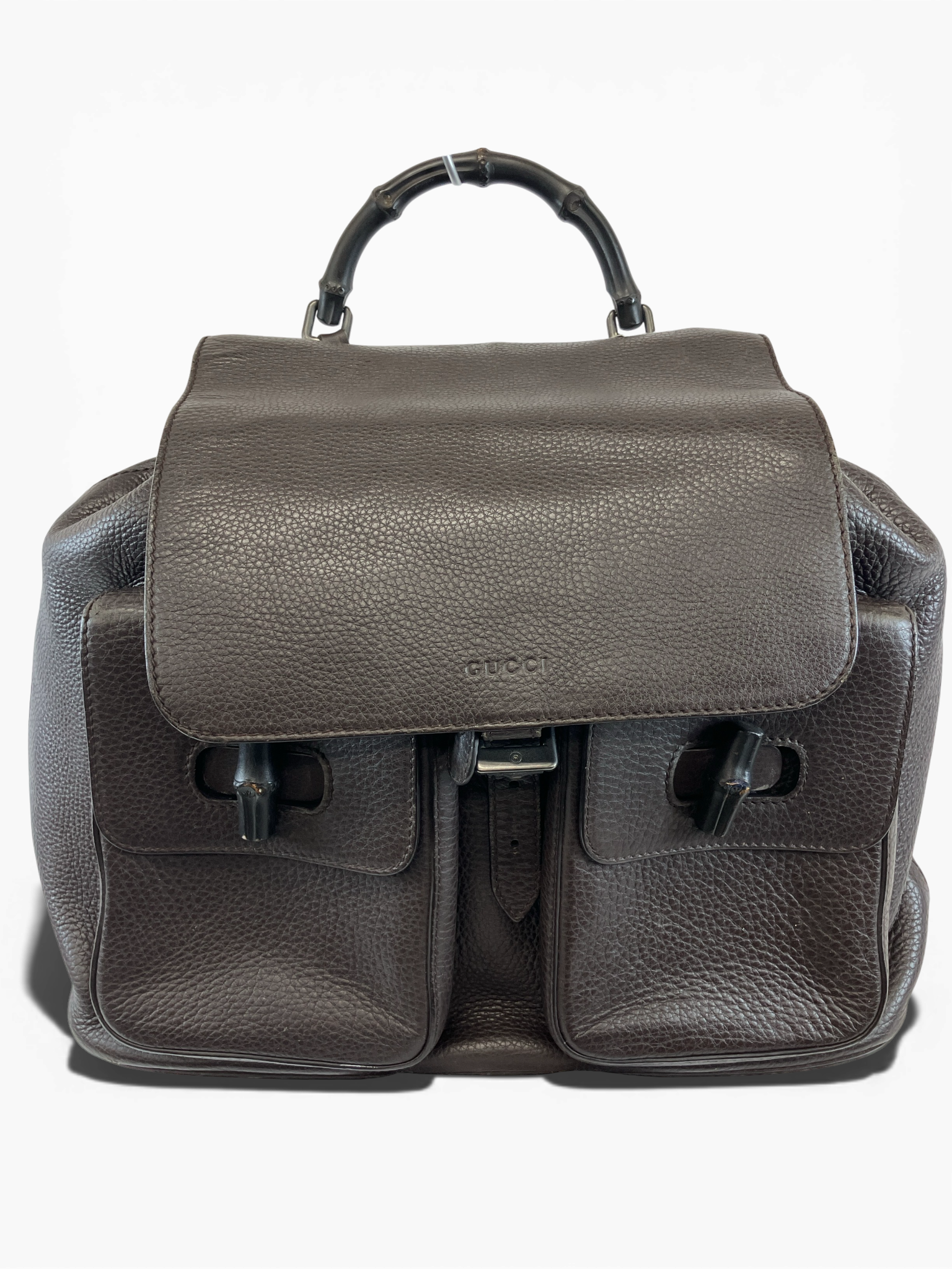 GUCCI バンブー バックパック リュックサック レザー ブラウン 387097