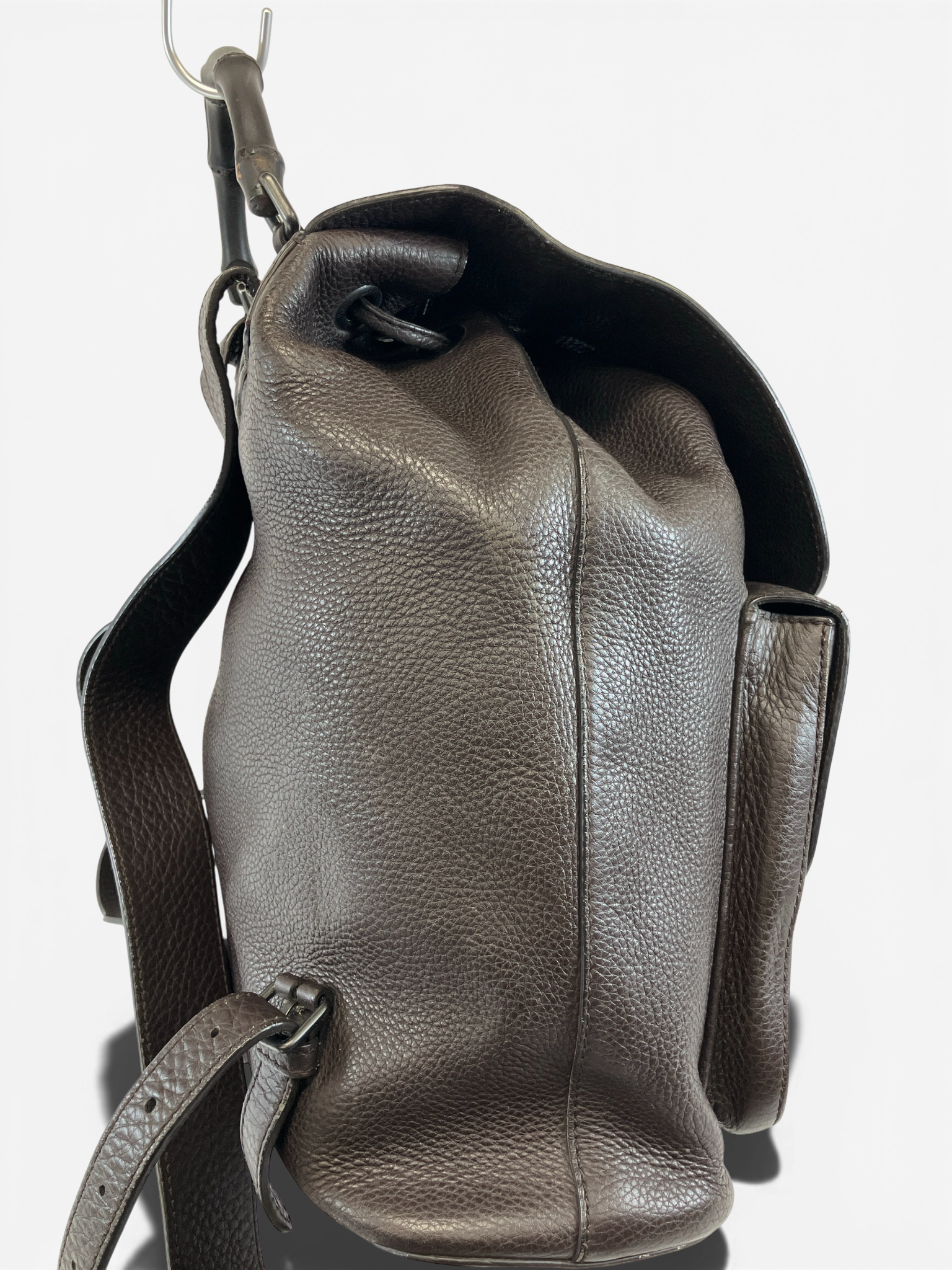 GUCCI バンブー バックパック リュックサック レザー ブラウン 387097