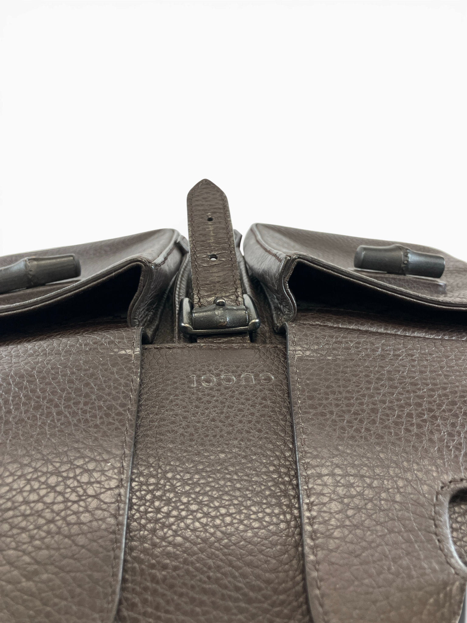 GUCCI バンブー バックパック リュックサック レザー ブラウン 387097