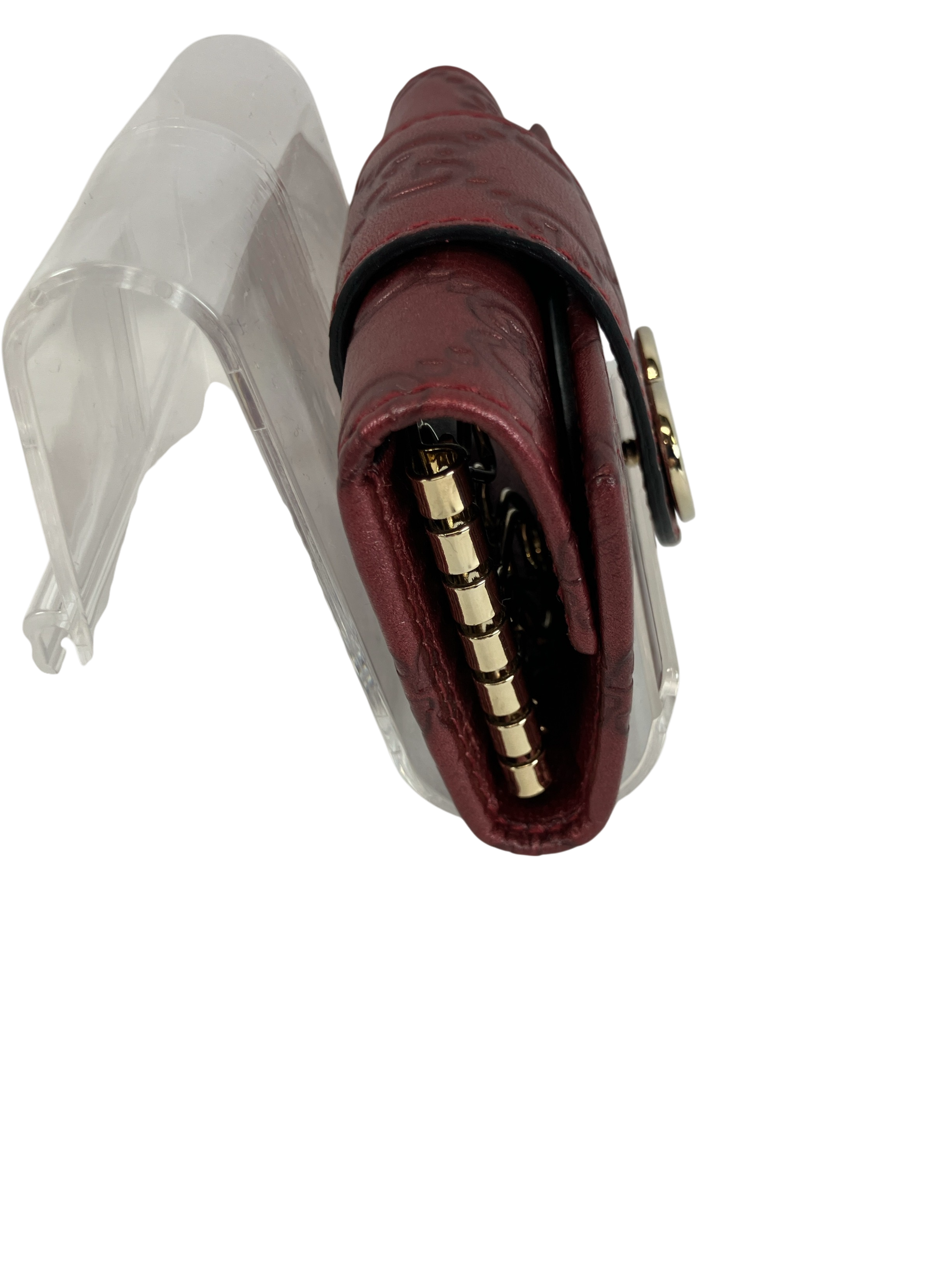 GUCCI グッチ キーケース 6連 グッチシマ ハート レッド メタリック