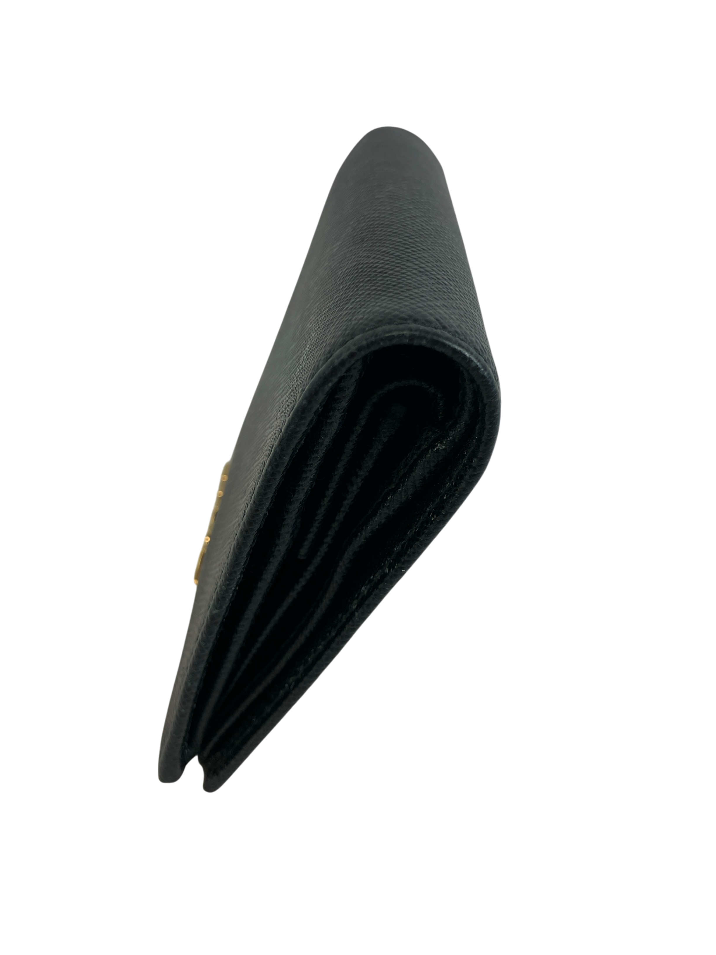 PRADA プラダ 二つ折り財布 サフィアーノ メタルバー ブラック ネロ