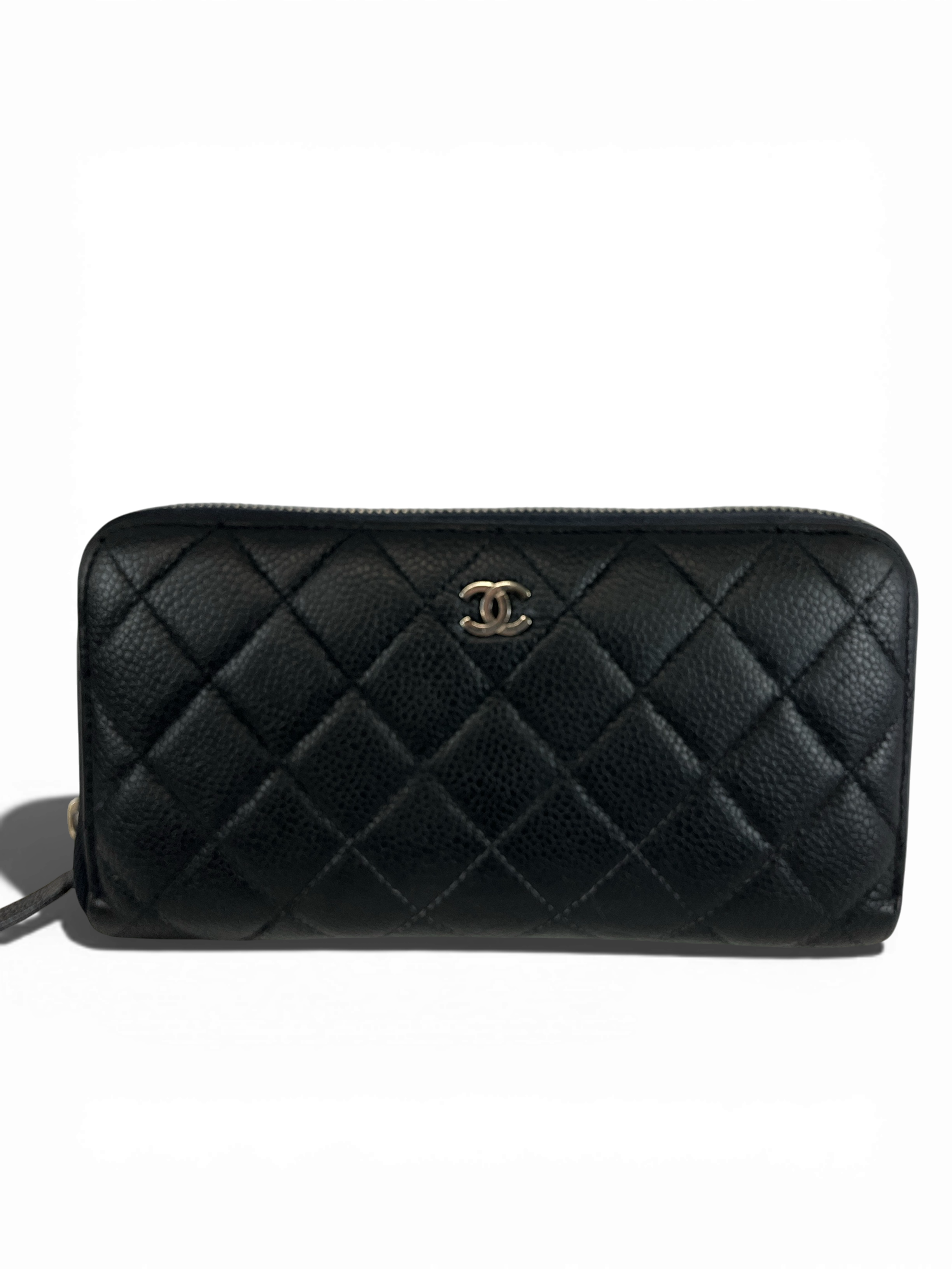 CHANEL シャネル 長財布 マトラッセ ココマーク ラムスキン ブラック ラウンドファスナー AP0242