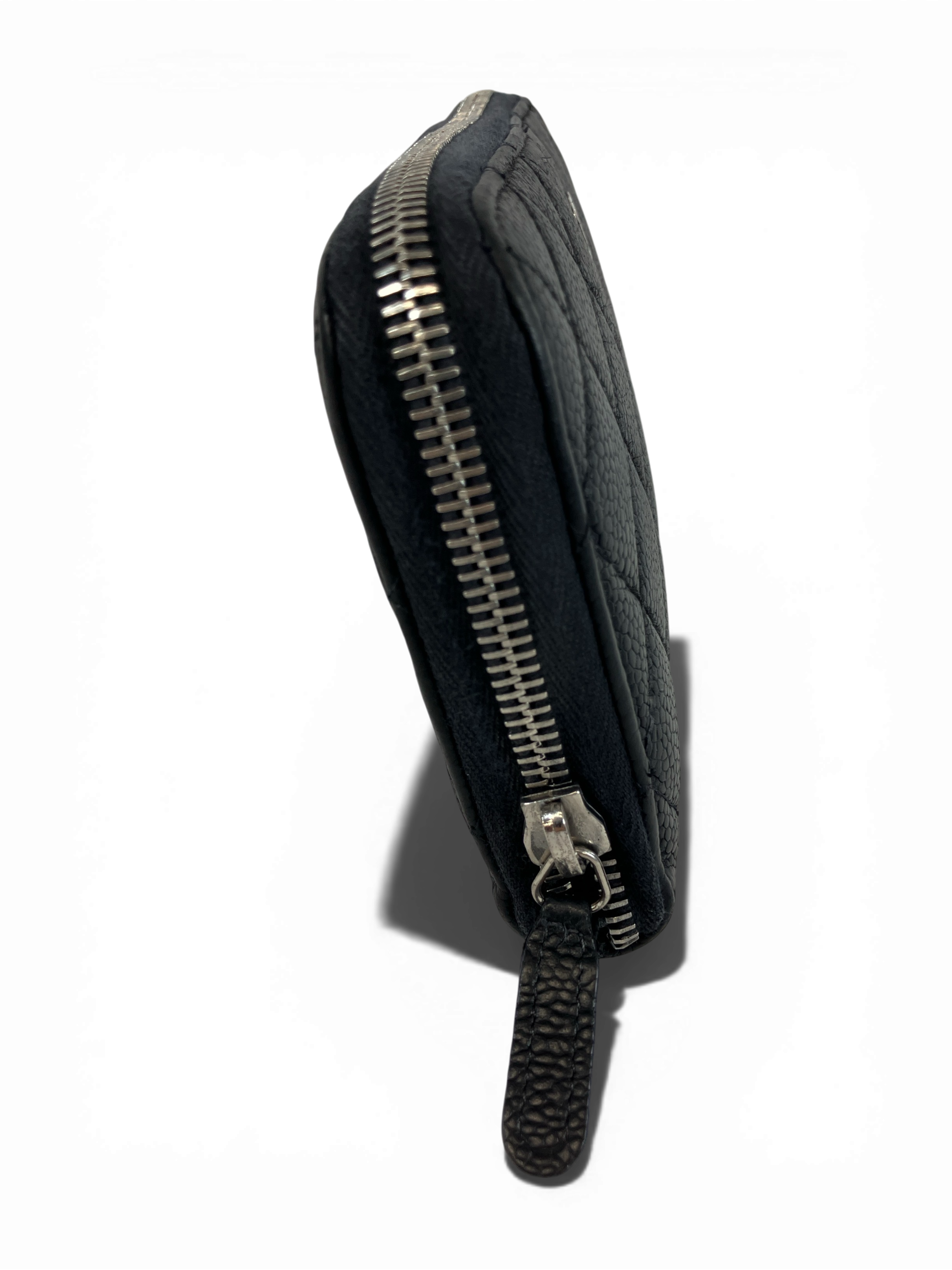 CHANEL シャネル 長財布 マトラッセ ココマーク ラムスキン ブラック ラウンドファスナー AP0242