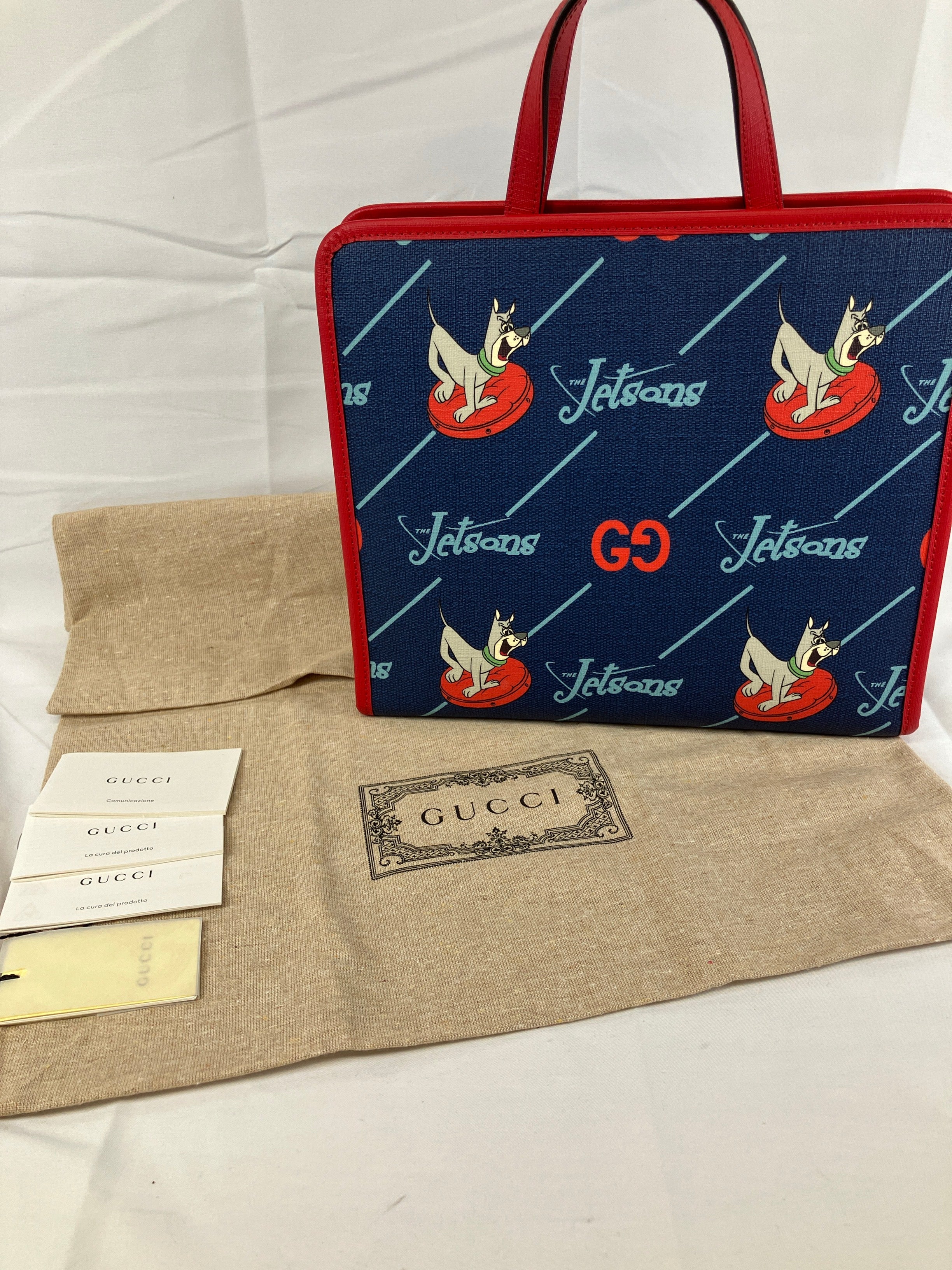 GUCCI グッチ チルドレンズ THE JETSONS ジェットソン ネイビー レッド トートバッグ ハンドバッグ 605614