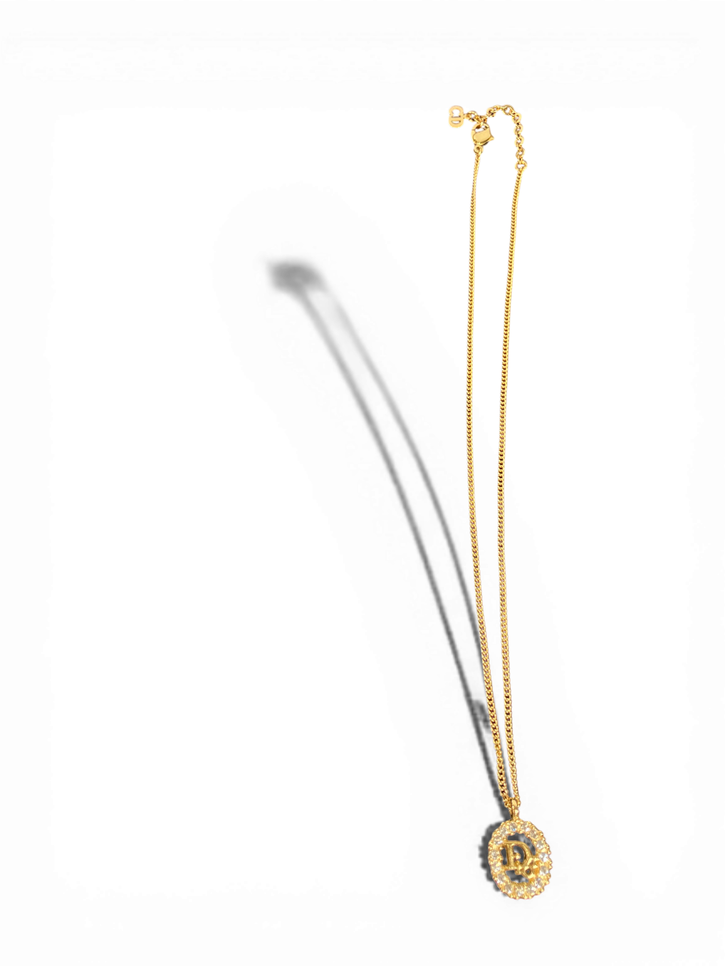 Dior ディオール ネックレス ゴールド ラインストーン CDロゴ