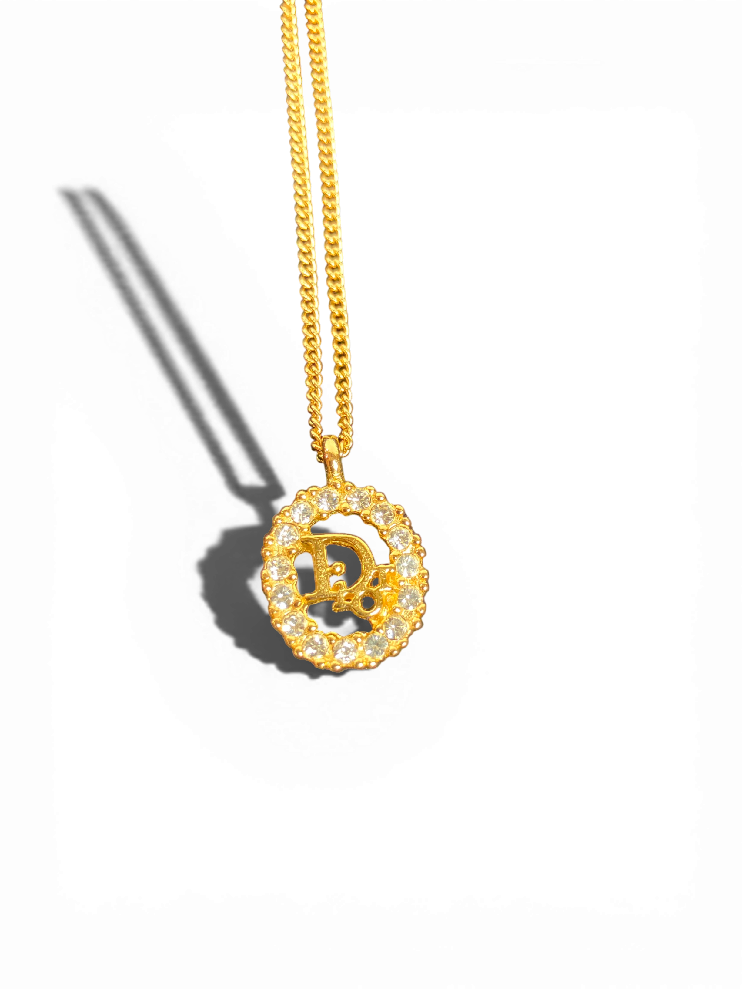 Dior ディオール ネックレス ゴールド ラインストーン CDロゴ