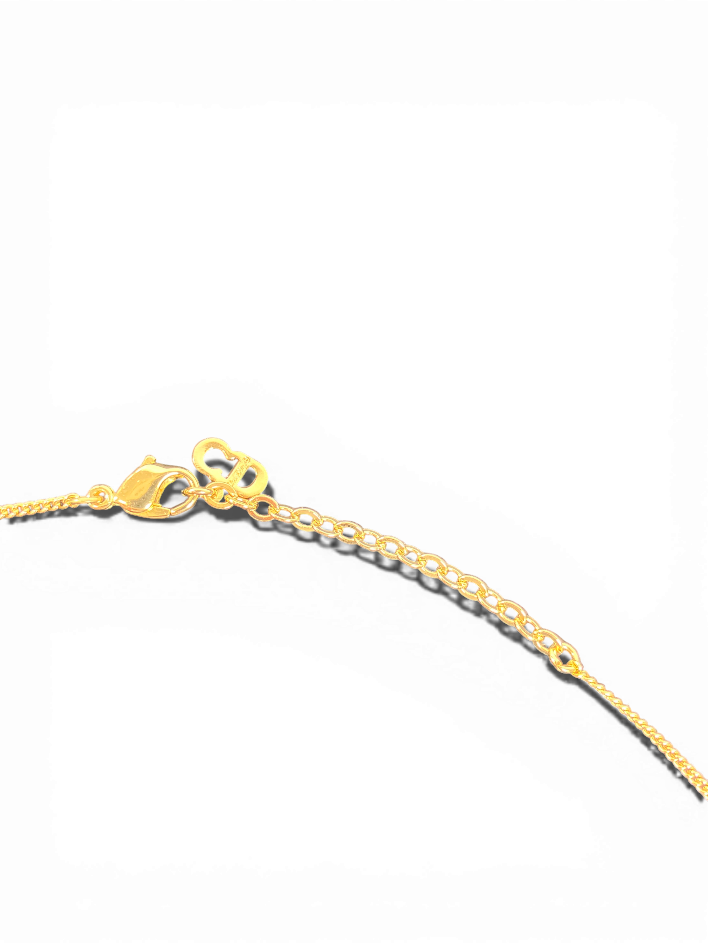 Dior ディオール ネックレス ゴールド ラインストーン CDロゴ