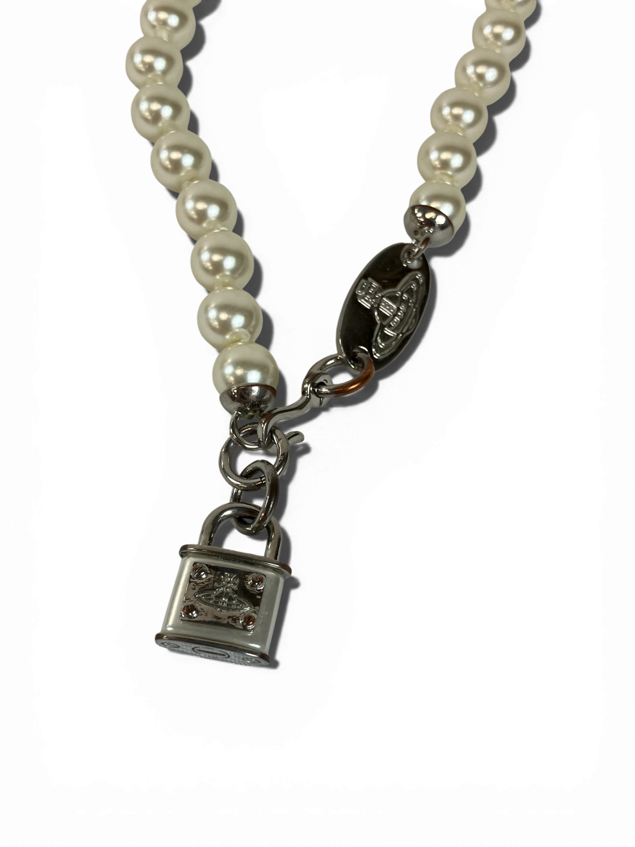 Vivienne Westwood ヴィヴィアンウエストウッド ネックレス パール シルバー パドロック 南京錠 キー