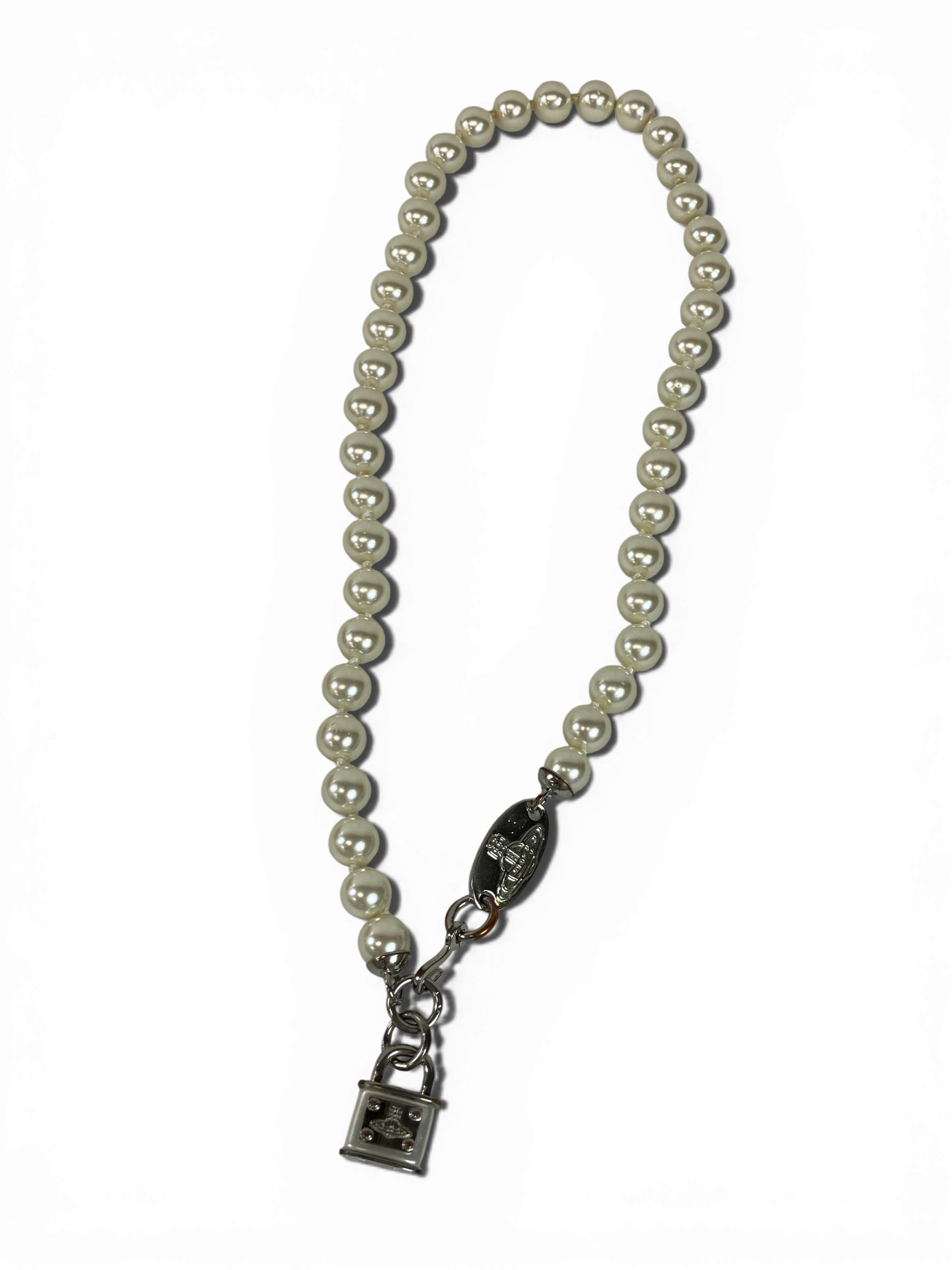 Vivienne Westwood ヴィヴィアンウエストウッド ネックレス パール シルバー パドロック 南京錠 キー