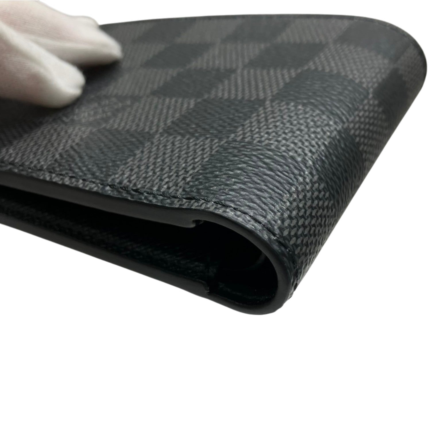 Louis Vuitton ルイヴィトン 二つ折り財布 ポルトフォイユスレンダー ダミエ グラフィット N63261 レザー ブラック メンズ