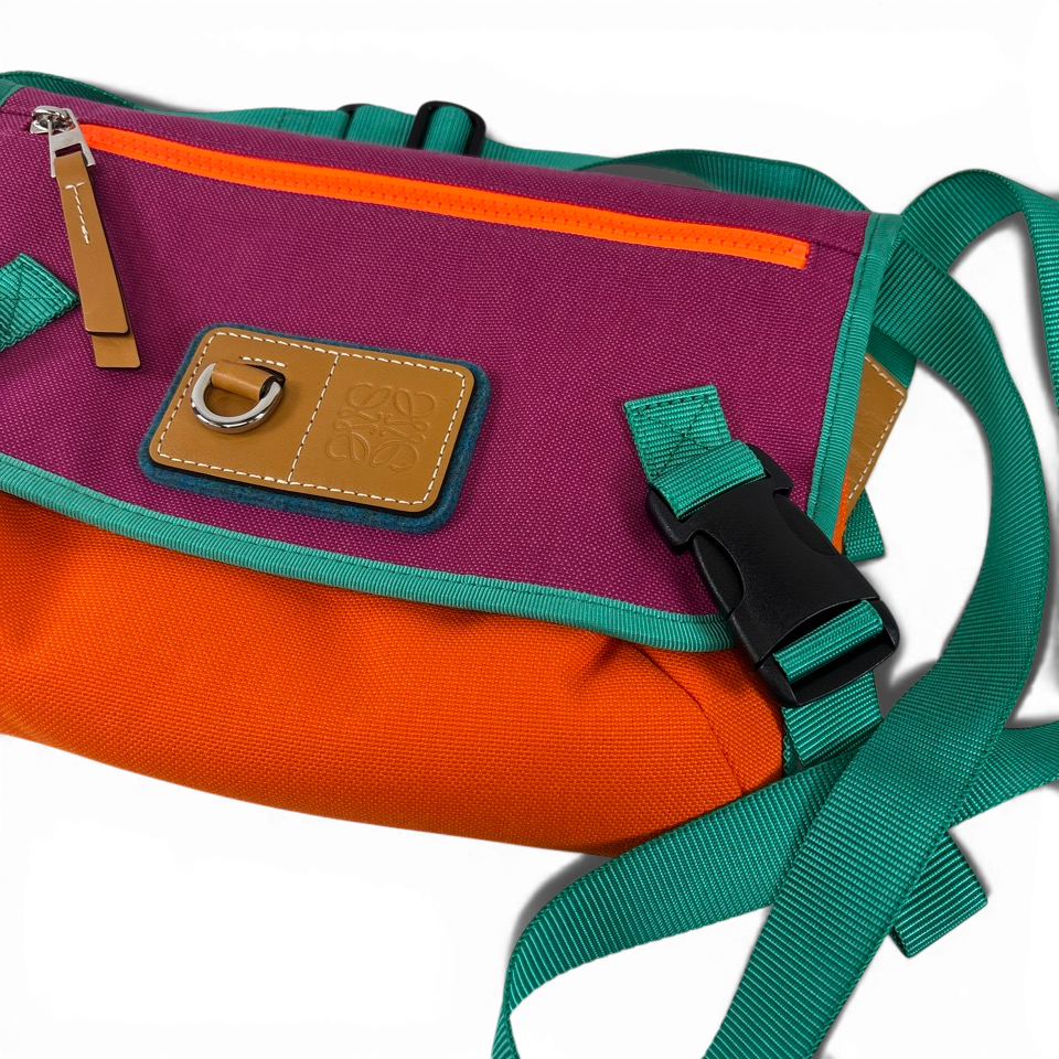 LOEWE ロエベ ショルダーバッグ マルチカラー キャンバス レザー アナグラム