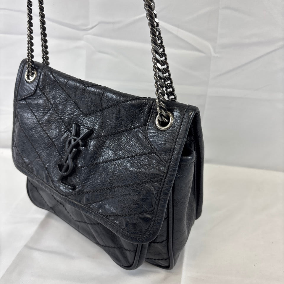 YVES SAINT LAURENT YSL ニキ ベイビー ベビー チェーン ショルダーバッグ ブラック