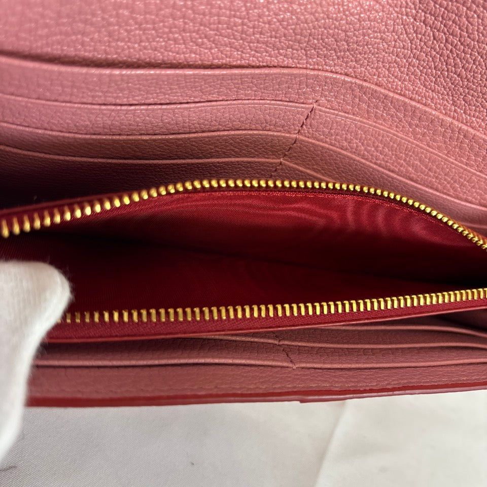 MIUMIU 長財布 ロングウォレット マドラス ラブレター ハート ピンク