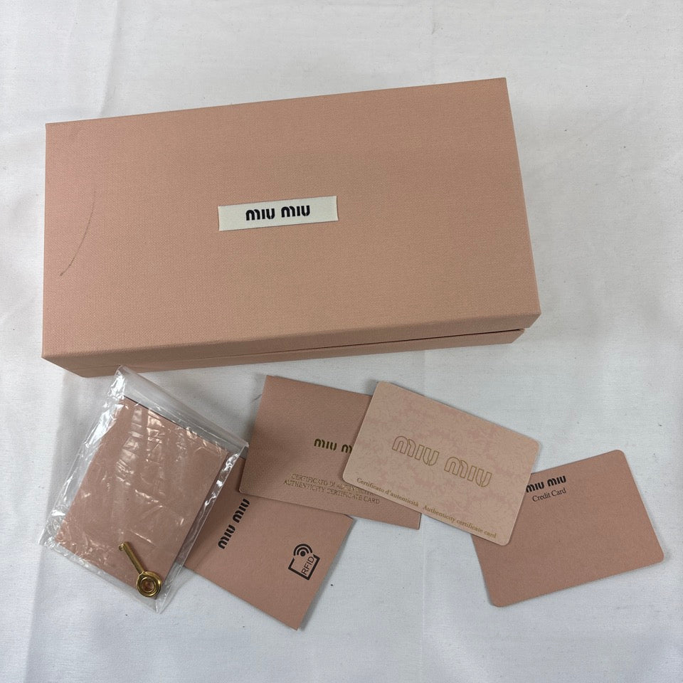 MIUMIU 長財布 ロングウォレット マドラス ラブレター ハート ピンク