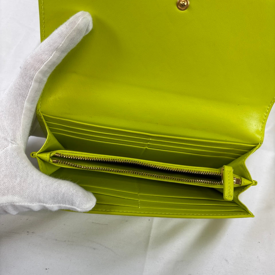 BOTTEGA VENETA 長財布 ロングウォレット イントレチャート アシッドキウイ ライトグリーン