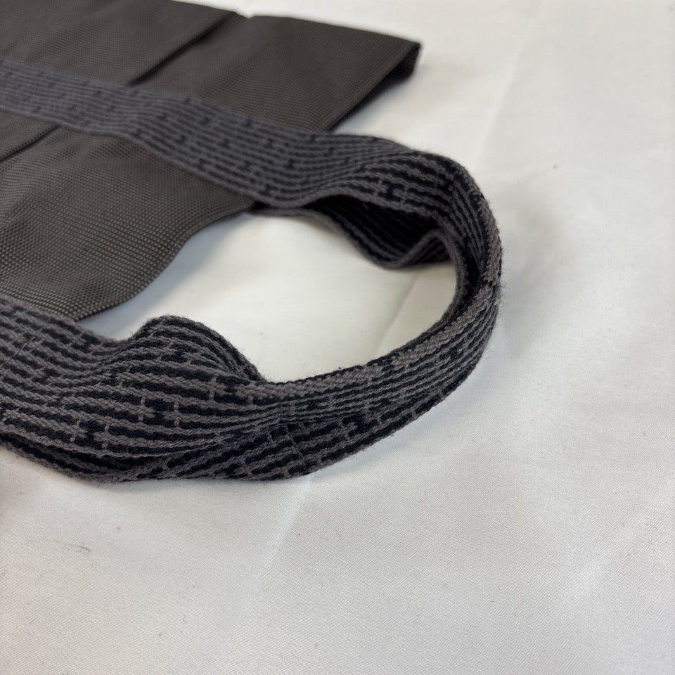 HERMES エールライン カバス Hロゴ ハンドバッグ トートバッグ キャンバス グレー