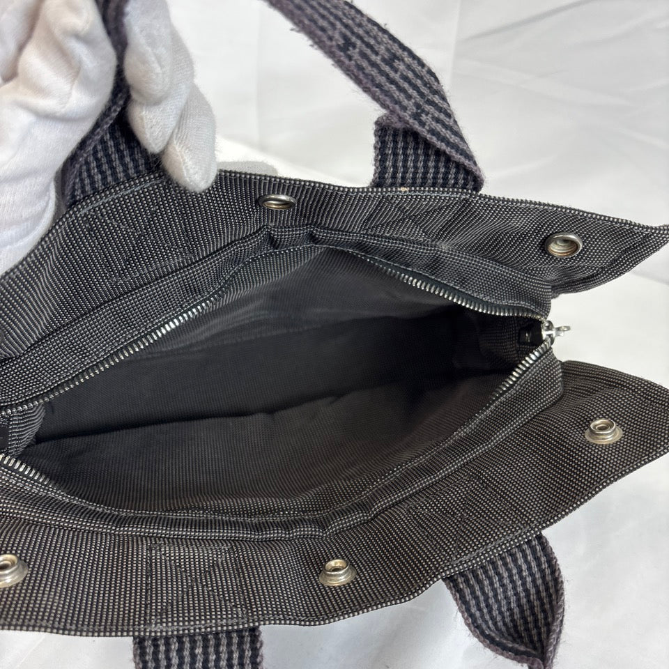 HERMES エルメス トートバッグ エールラインPM キャンバス グレー