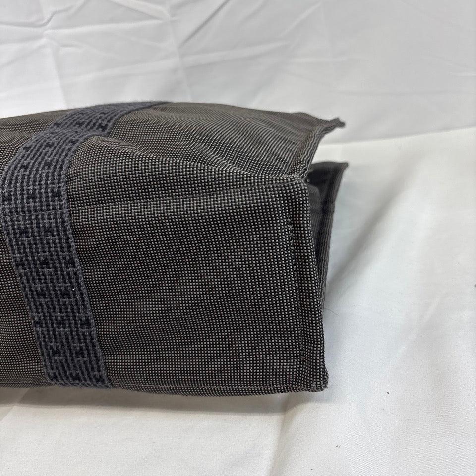 HERMES エルメス エールラインMM トートバッグ キャンバス グレー
