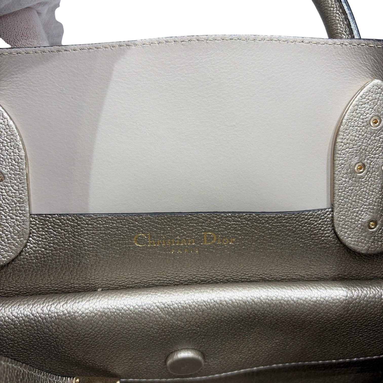 Christian Dior クリスチャンディオール オープンバー 2way ハンドバッグ ショルダーバッグ ゴールド ゴールド金具 ロゴ チャーム レディース