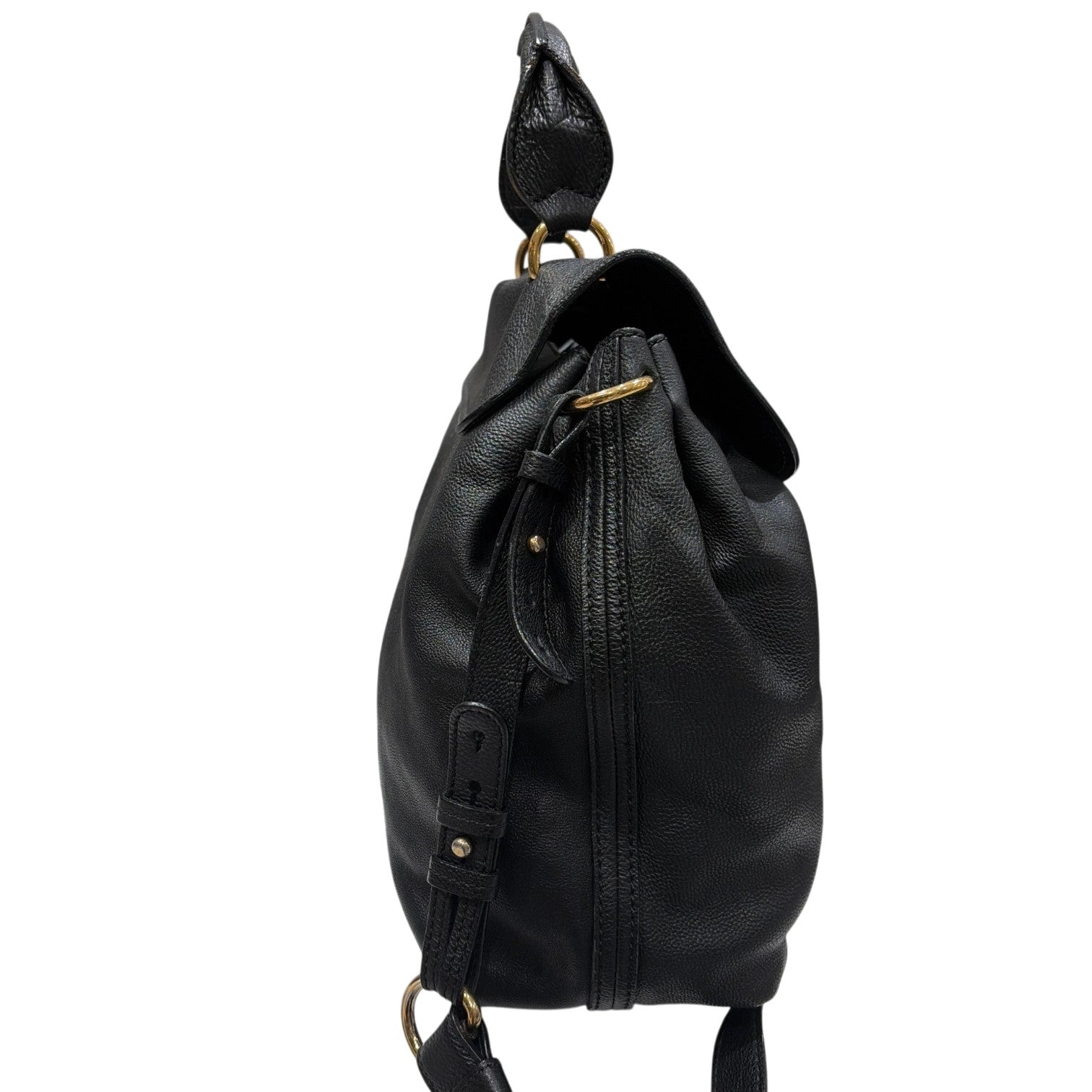 Chloe クロエ エルシー 2way ハンドバッグ ショルダーバッグ ブラック ゴールド金具 レザー レディース
