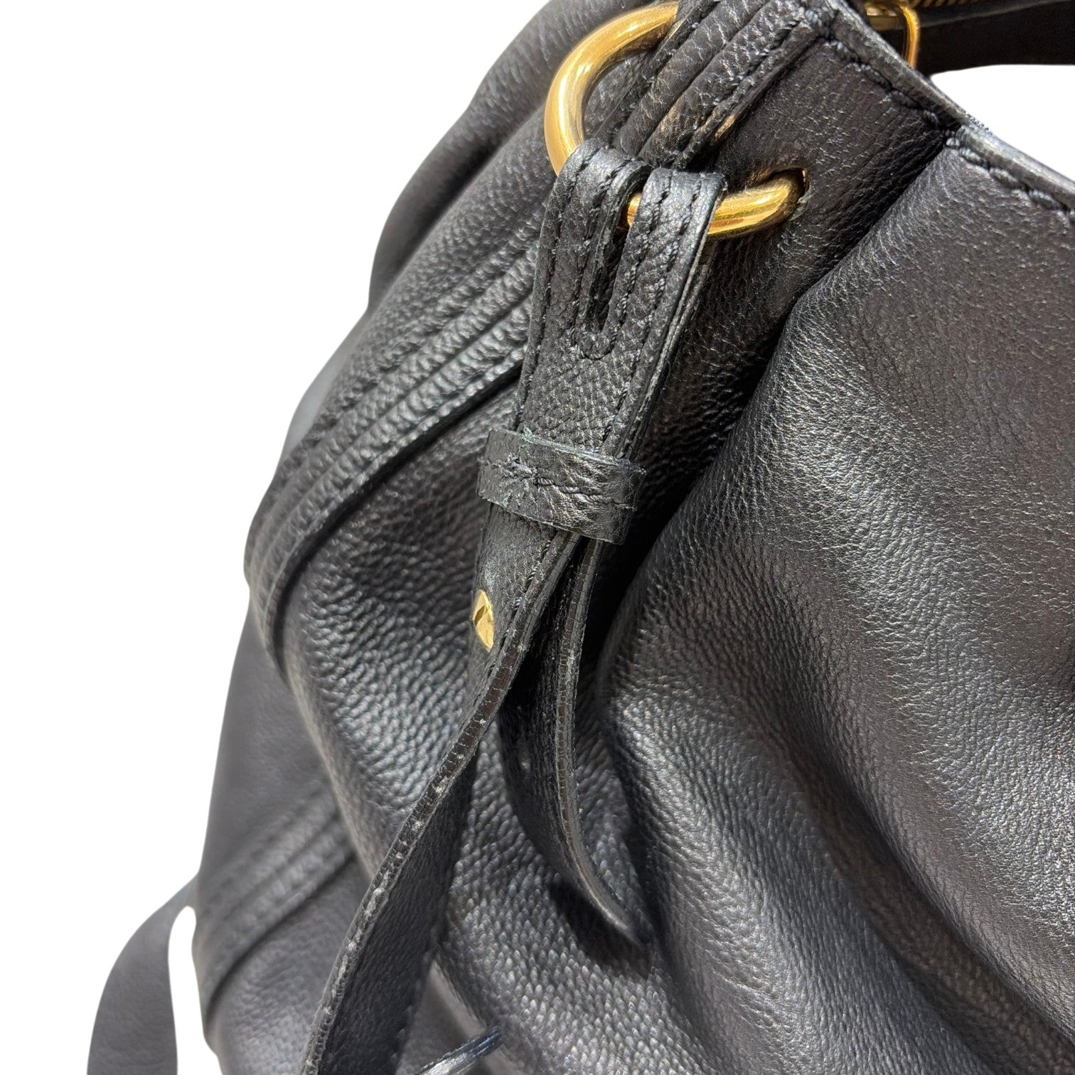 Chloe クロエ エルシー 2way ハンドバッグ ショルダーバッグ ブラック ゴールド金具 レザー レディース