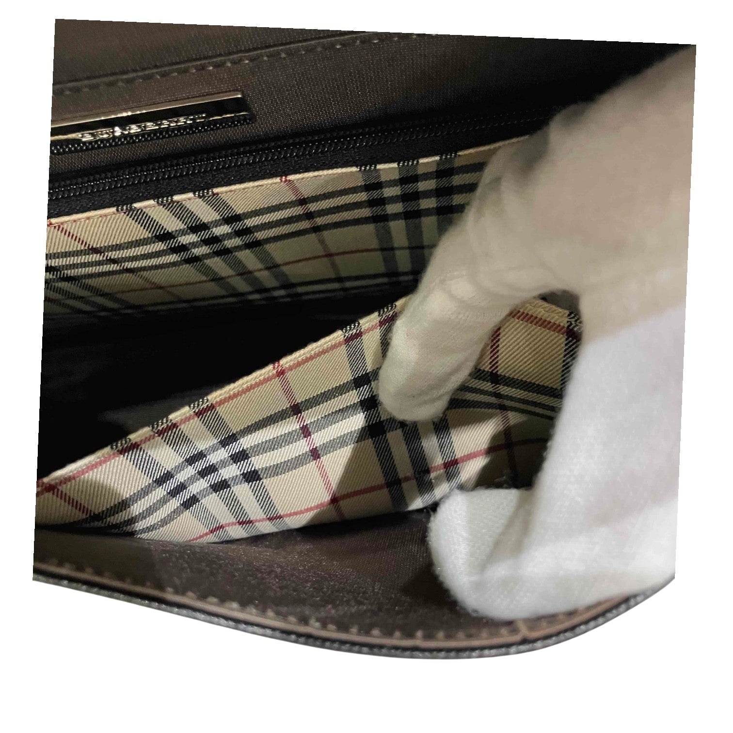 BURBERRY バーバリー ハンドバッグ ノバチェック ワンショルダーバッグ レザー ブラック レディース