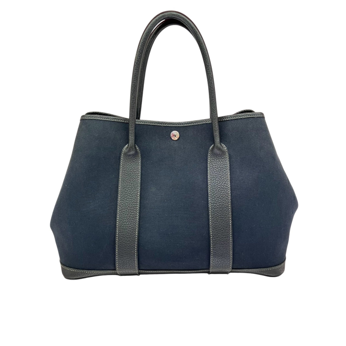 HERMES エルメス ハンドバッグ トートバッグ ガーデンパーティ PM ブラック ノワール キャンバス レザー GARDEN PARTY レディース メンズ