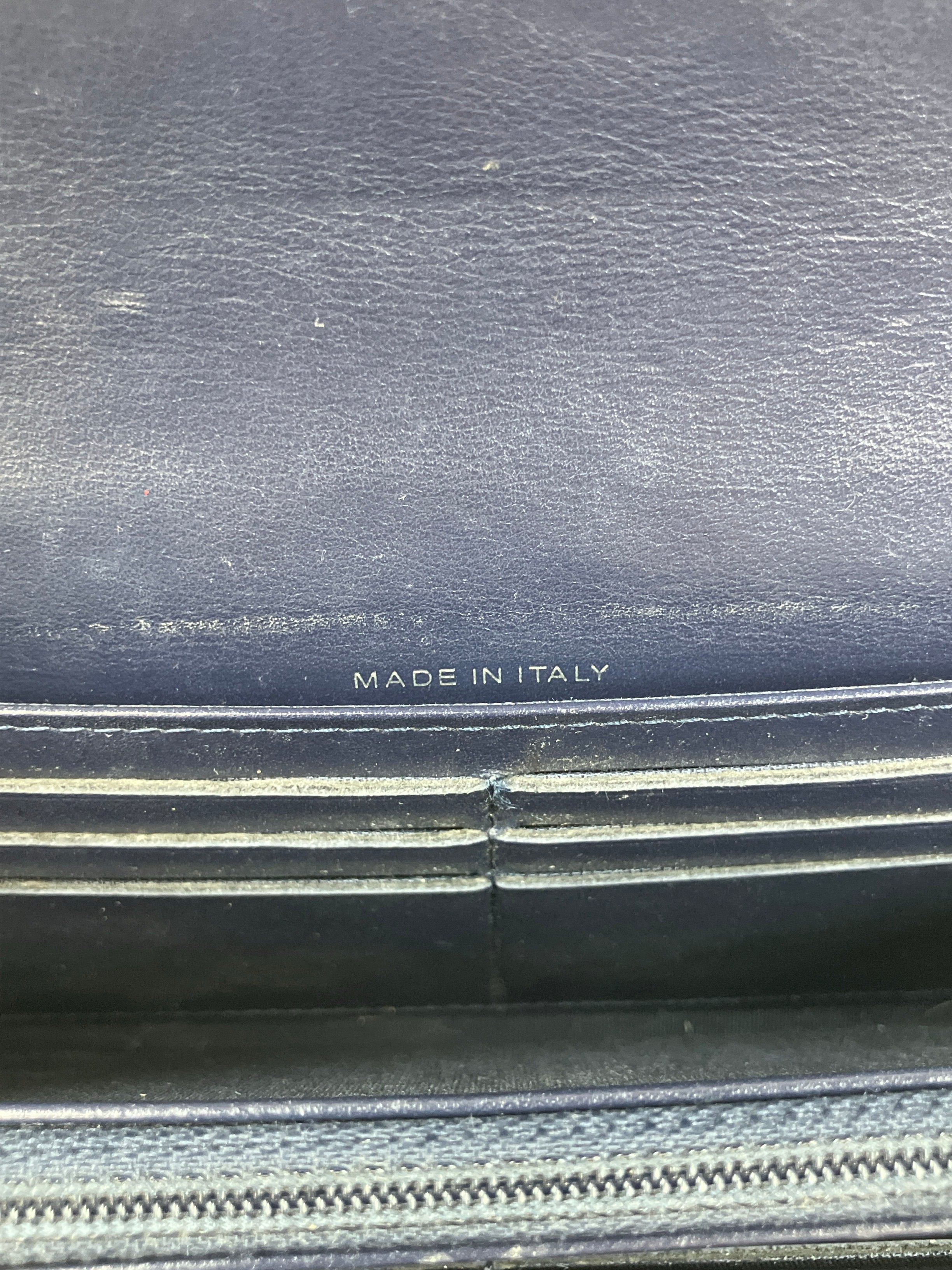 CHANEL 長財布 カメリア ラムスキン ネイビー ココマーク