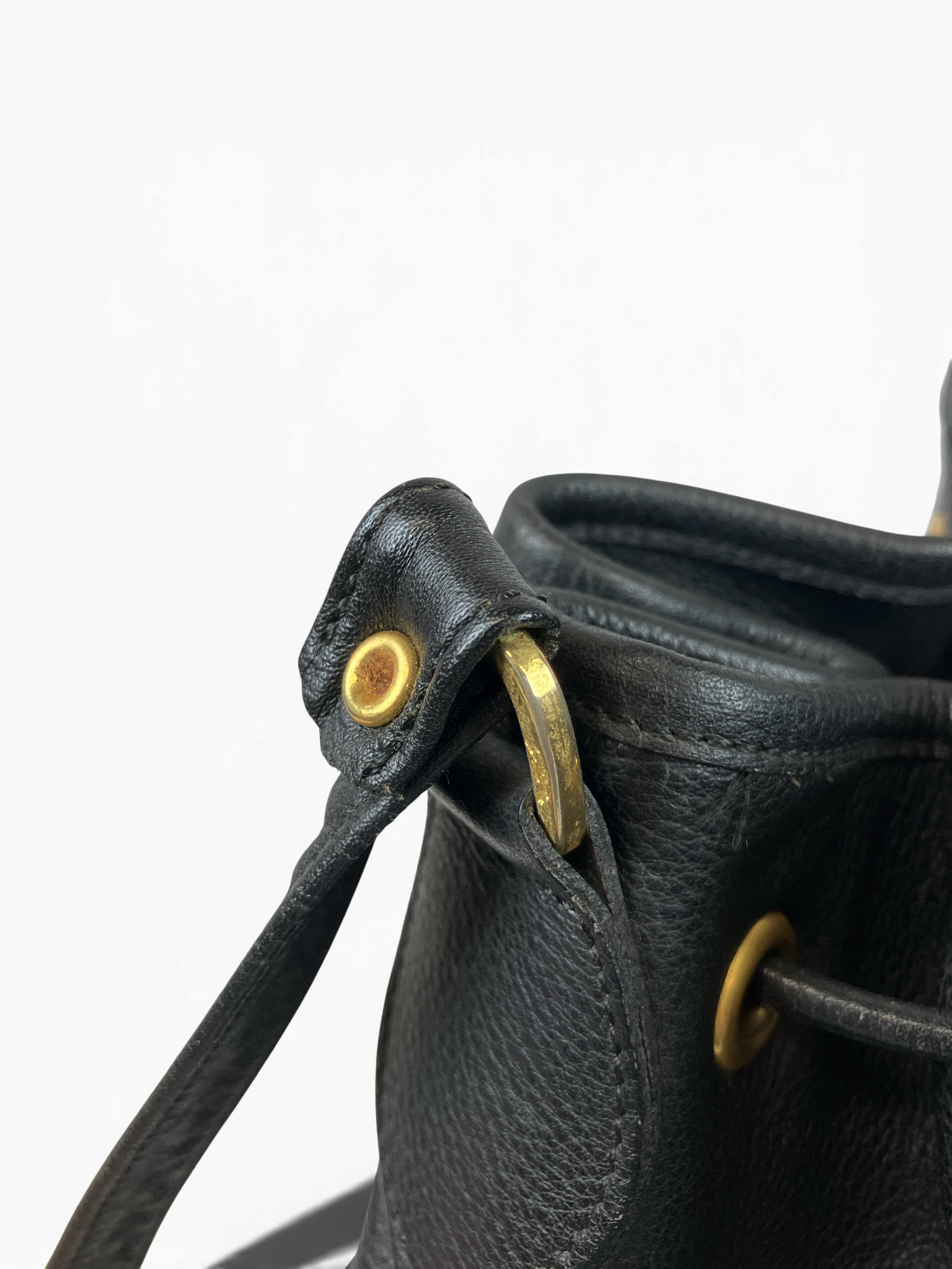 LONGCHAMP ロンシャン ショルダーバッグ 巾着 レザー ブラック LONGCHAMP ロンシャン ショルダーバッグ 巾着 レザー ブラック