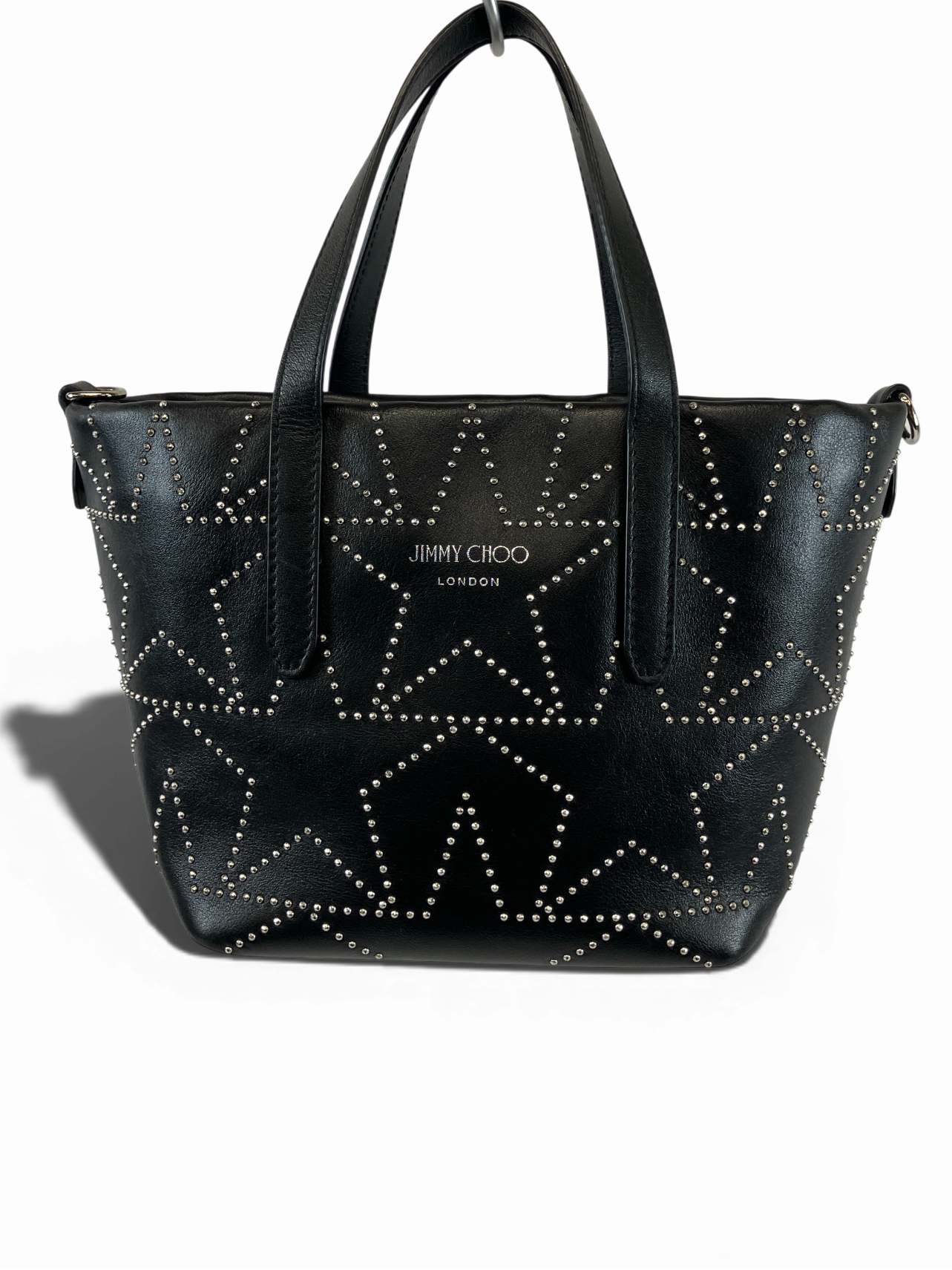 JIMMY CHOO レザー スタッズ ハンドバッグ 5707